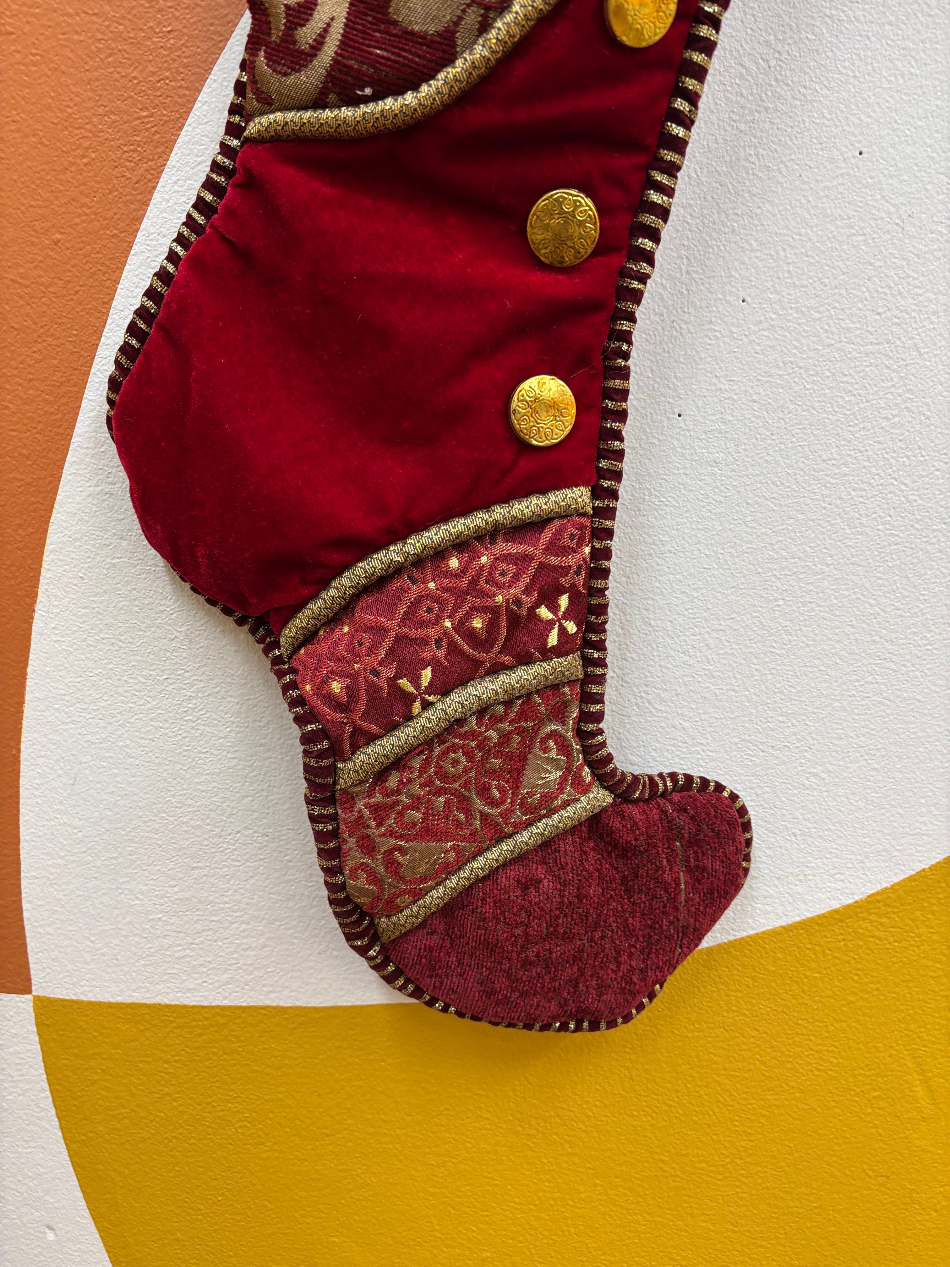 Red Elf Style Stocking