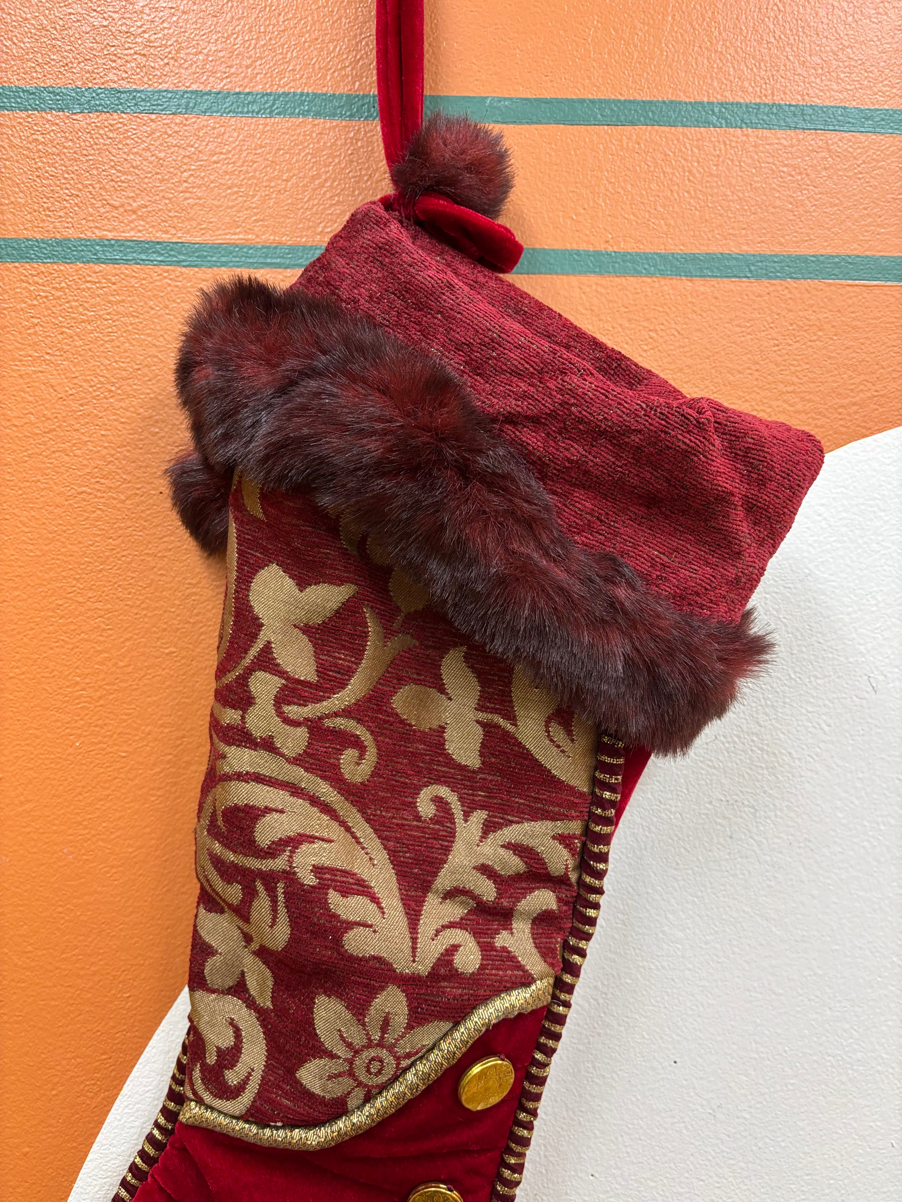 Red Elf Style Stocking