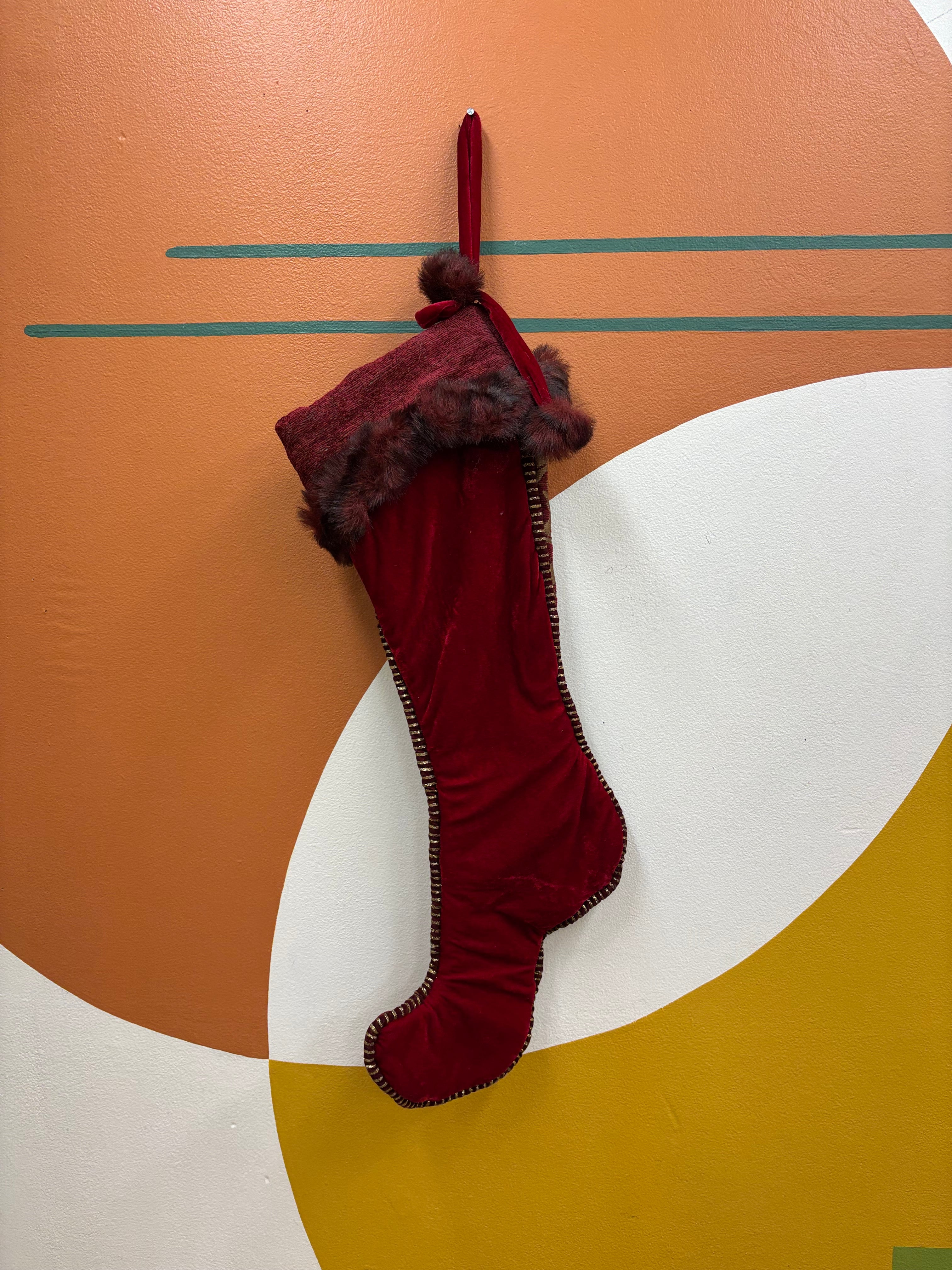 Red Elf Style Stocking