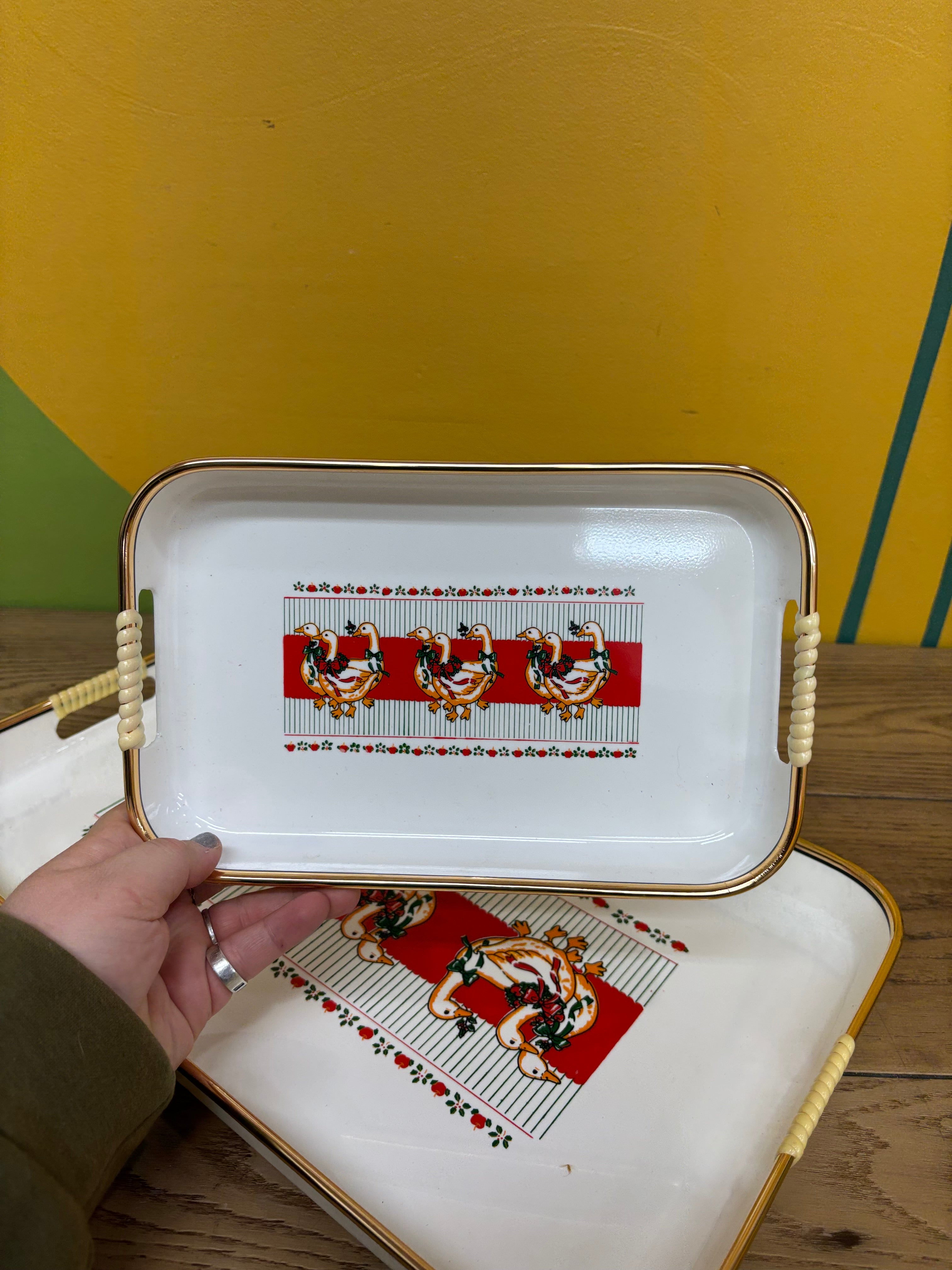 Christmas Goose Serving Trays