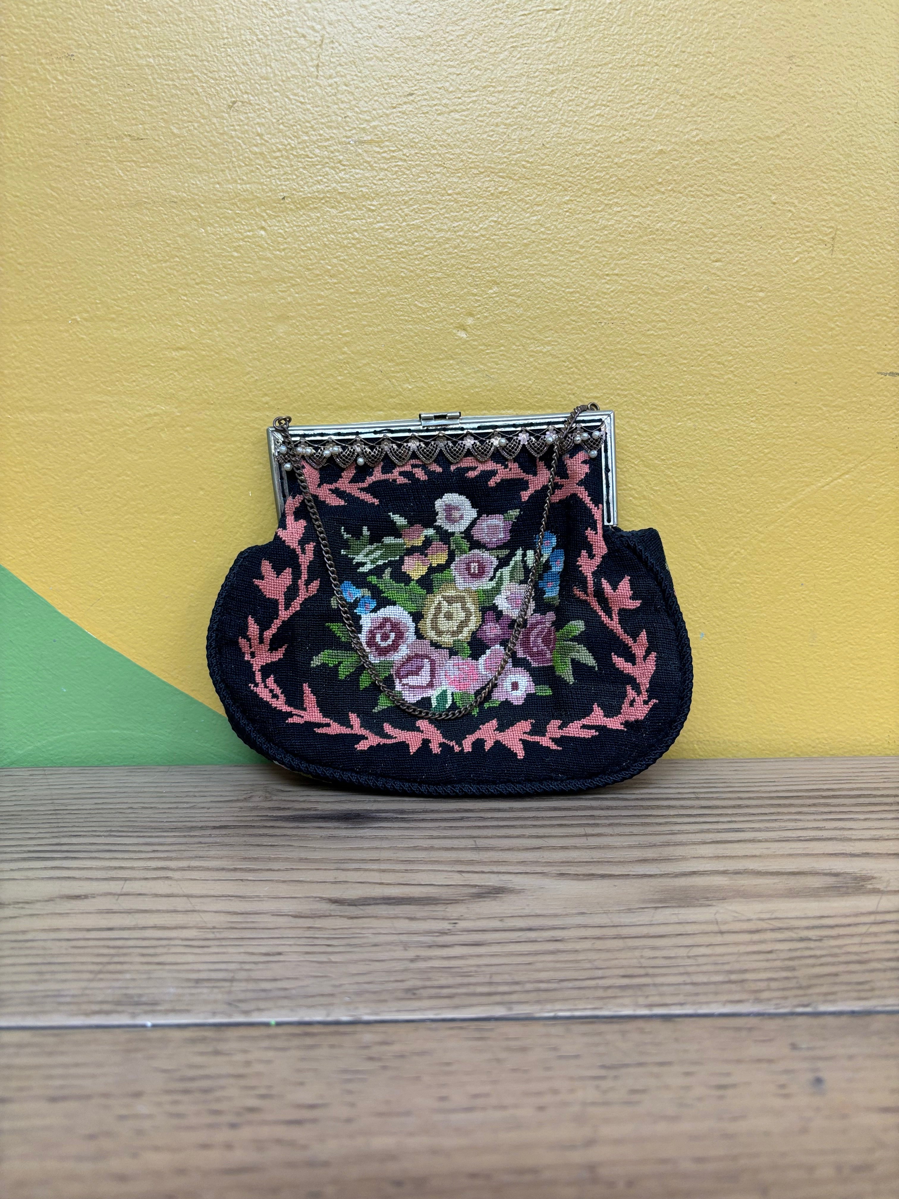 Black Tapestry Clutch