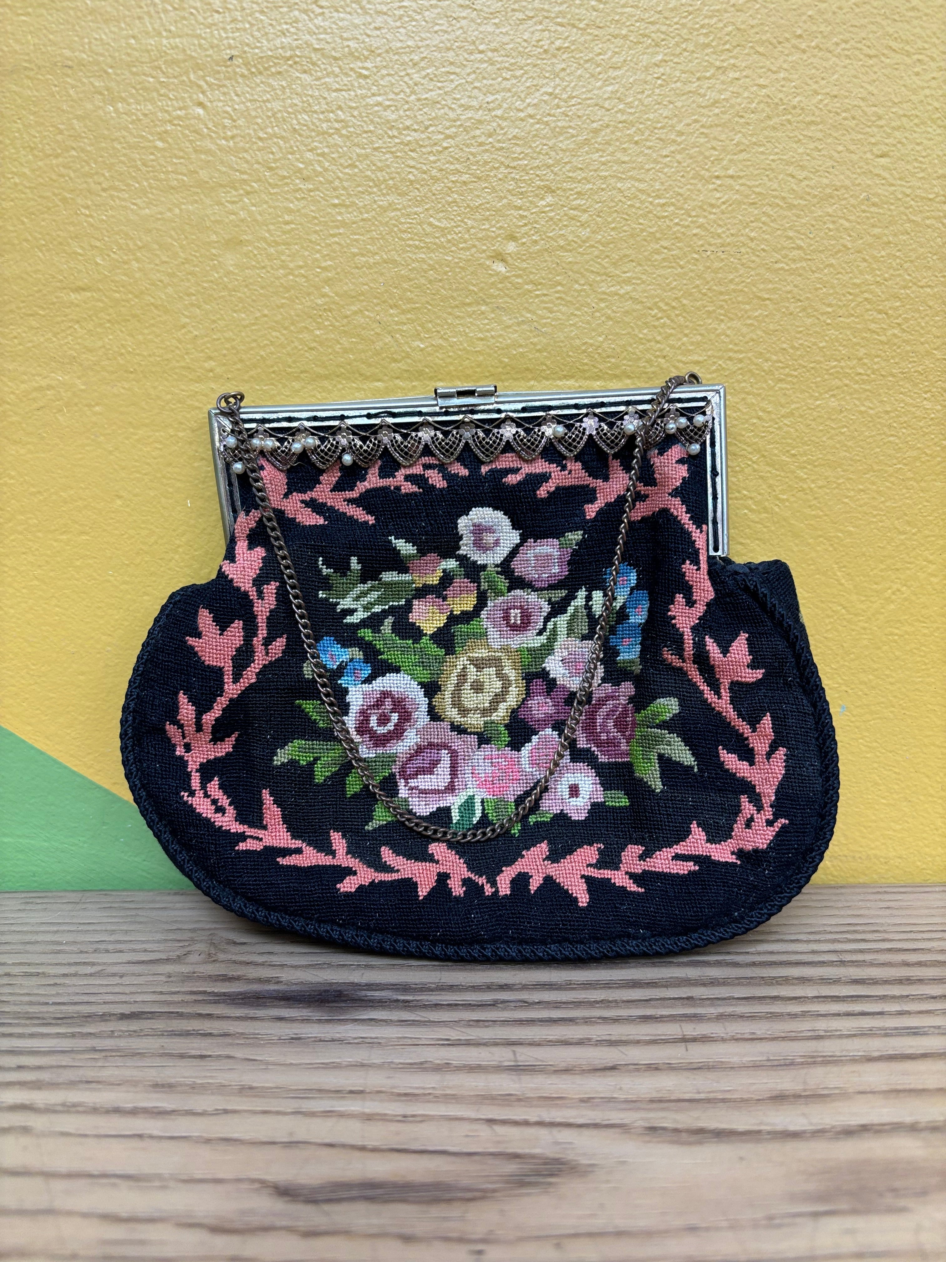 Black Tapestry Clutch