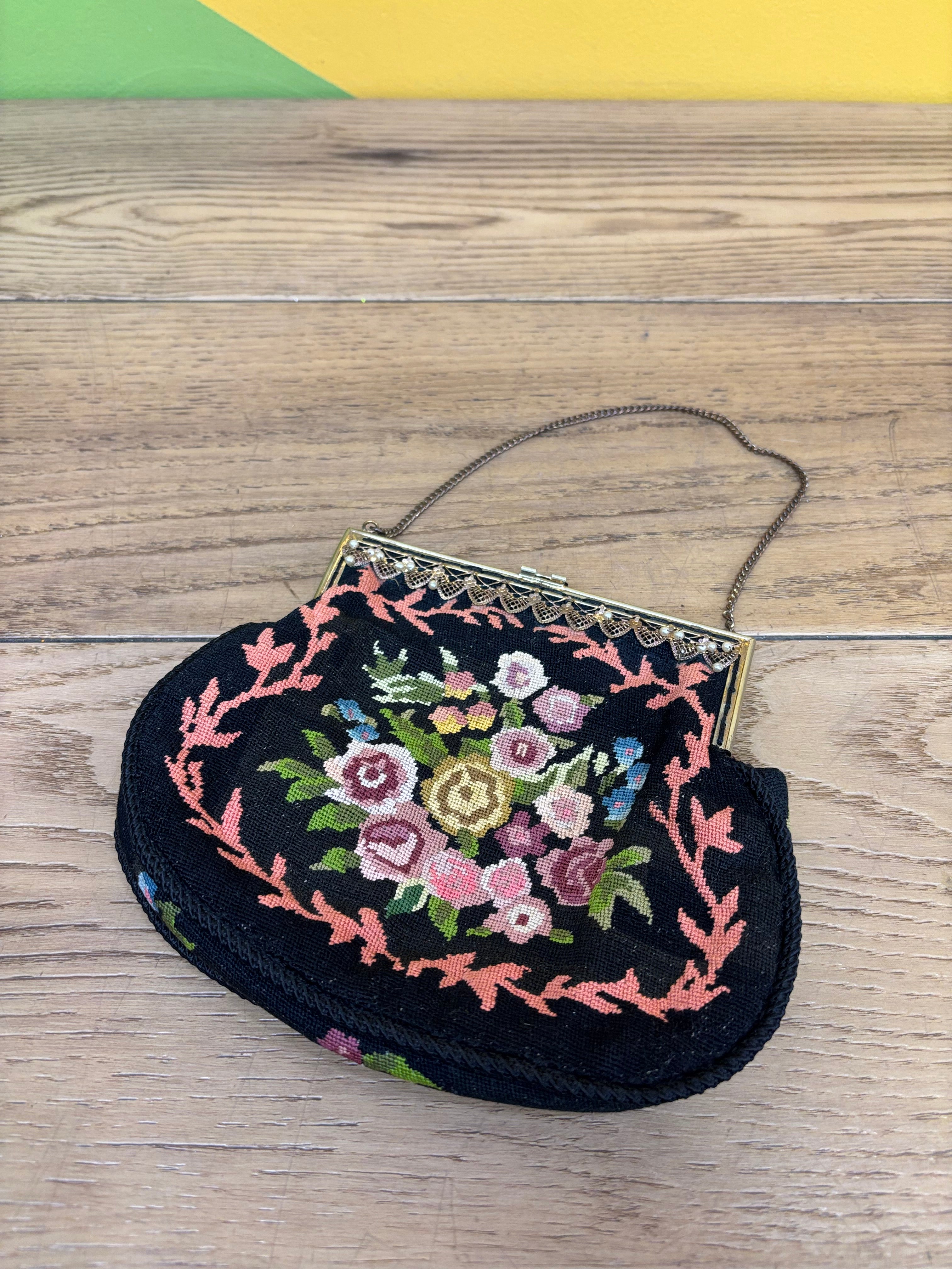 Black Tapestry Clutch