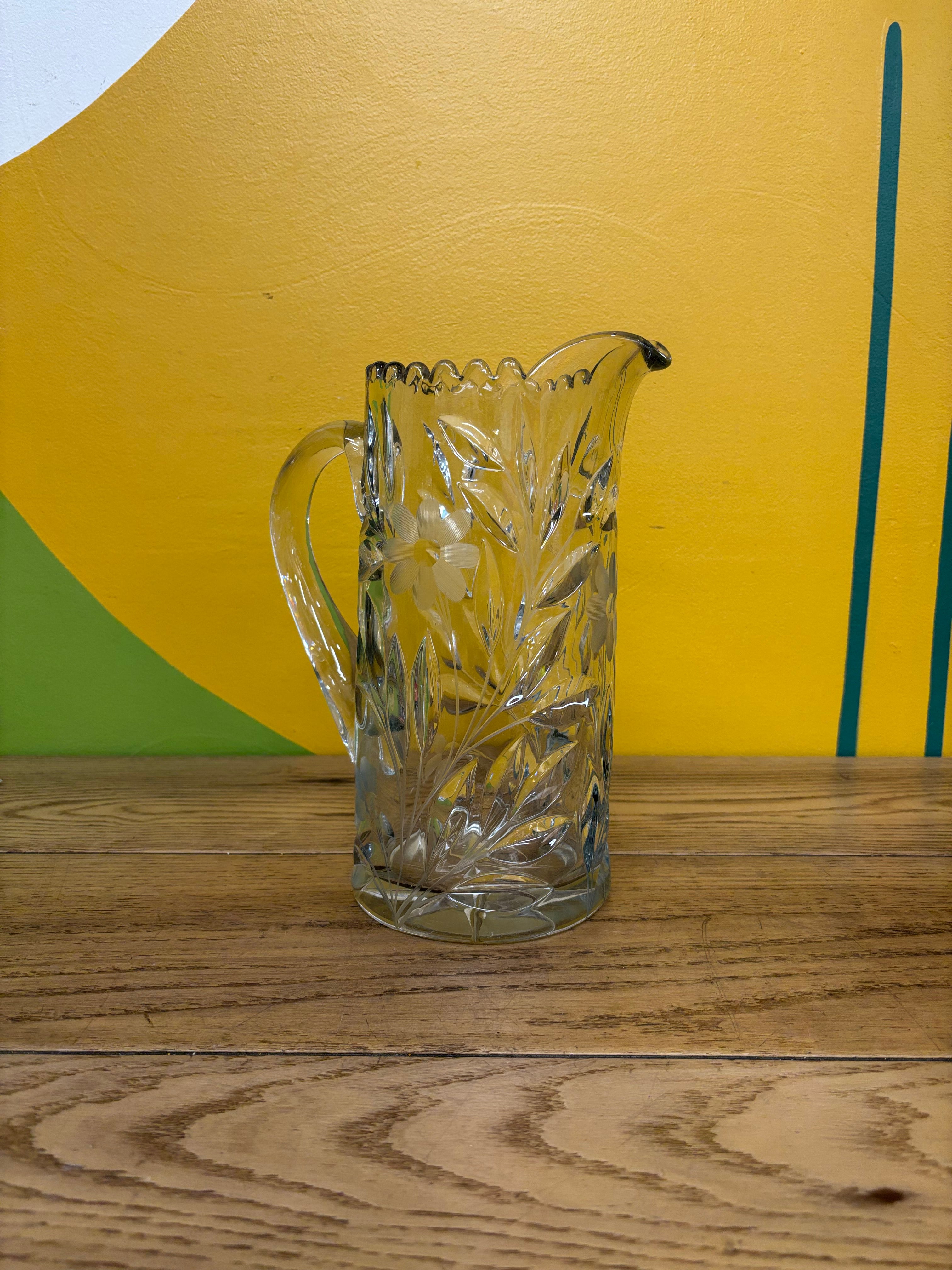Glass Etched Pitcher