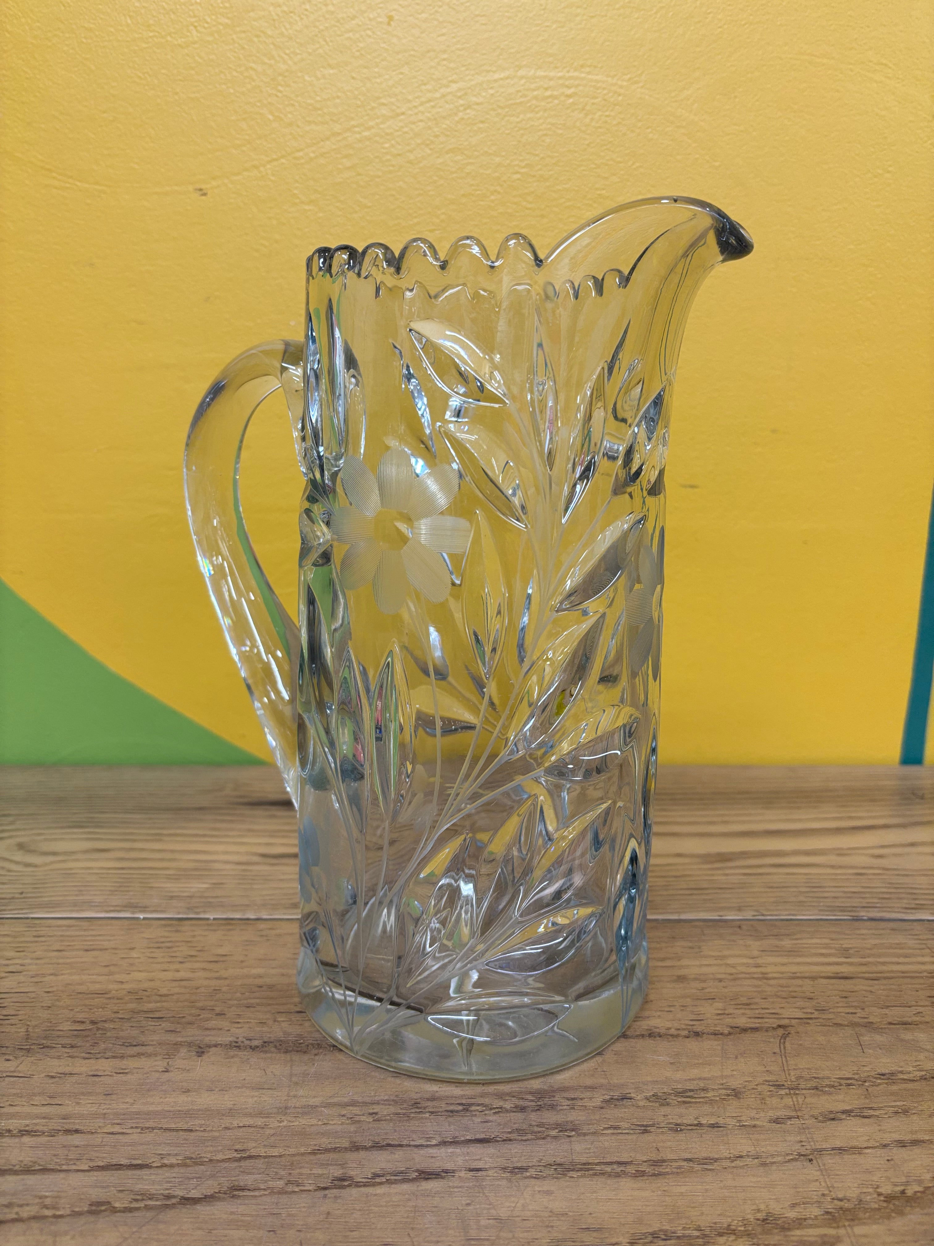Glass Etched Pitcher