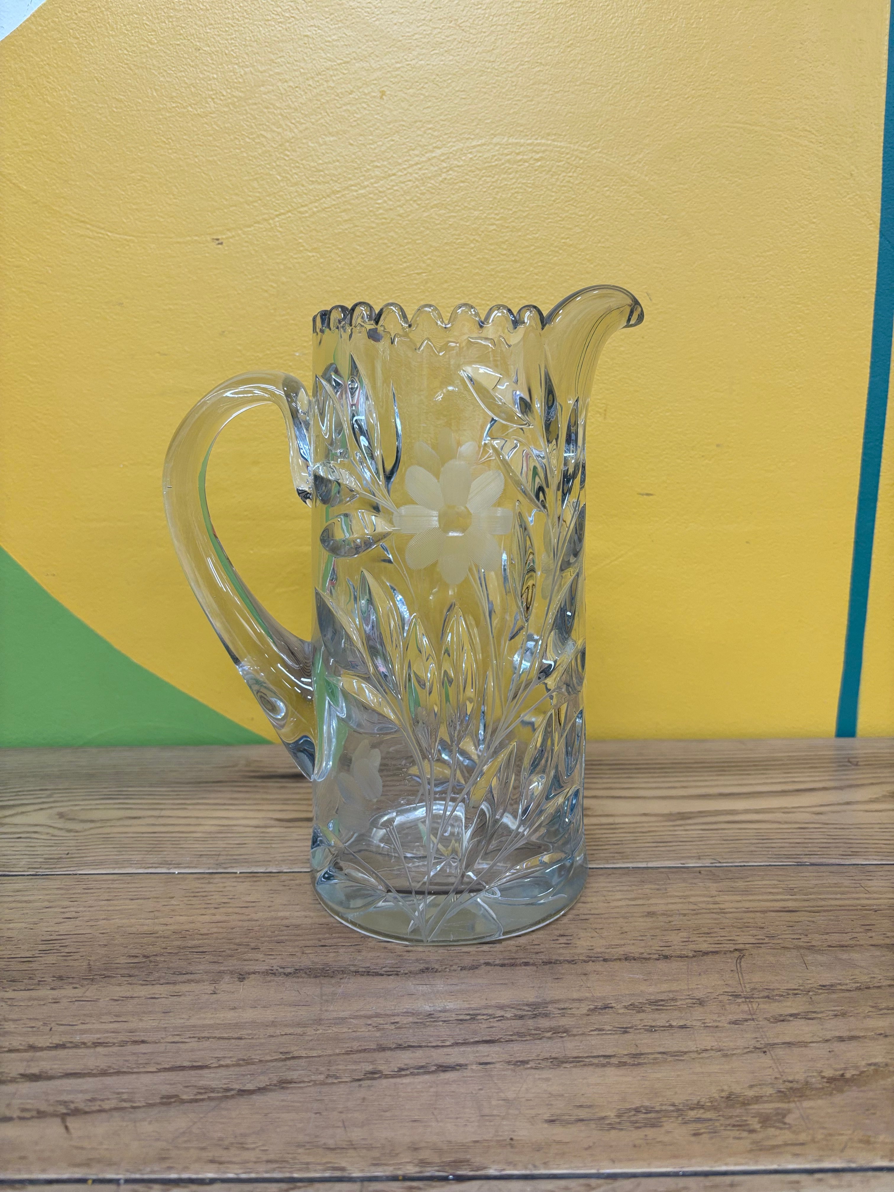 Glass Etched Pitcher