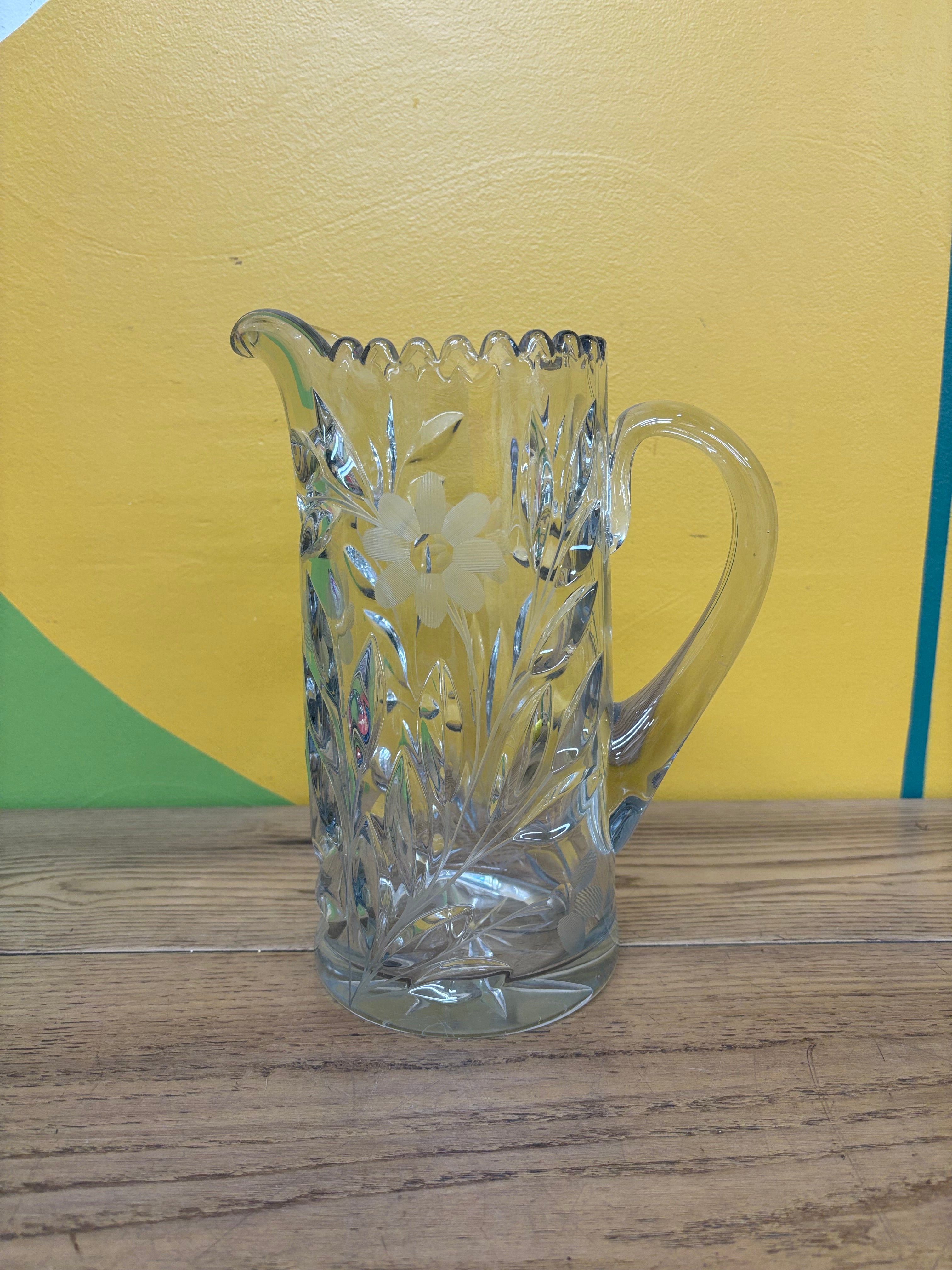 Glass Etched Pitcher