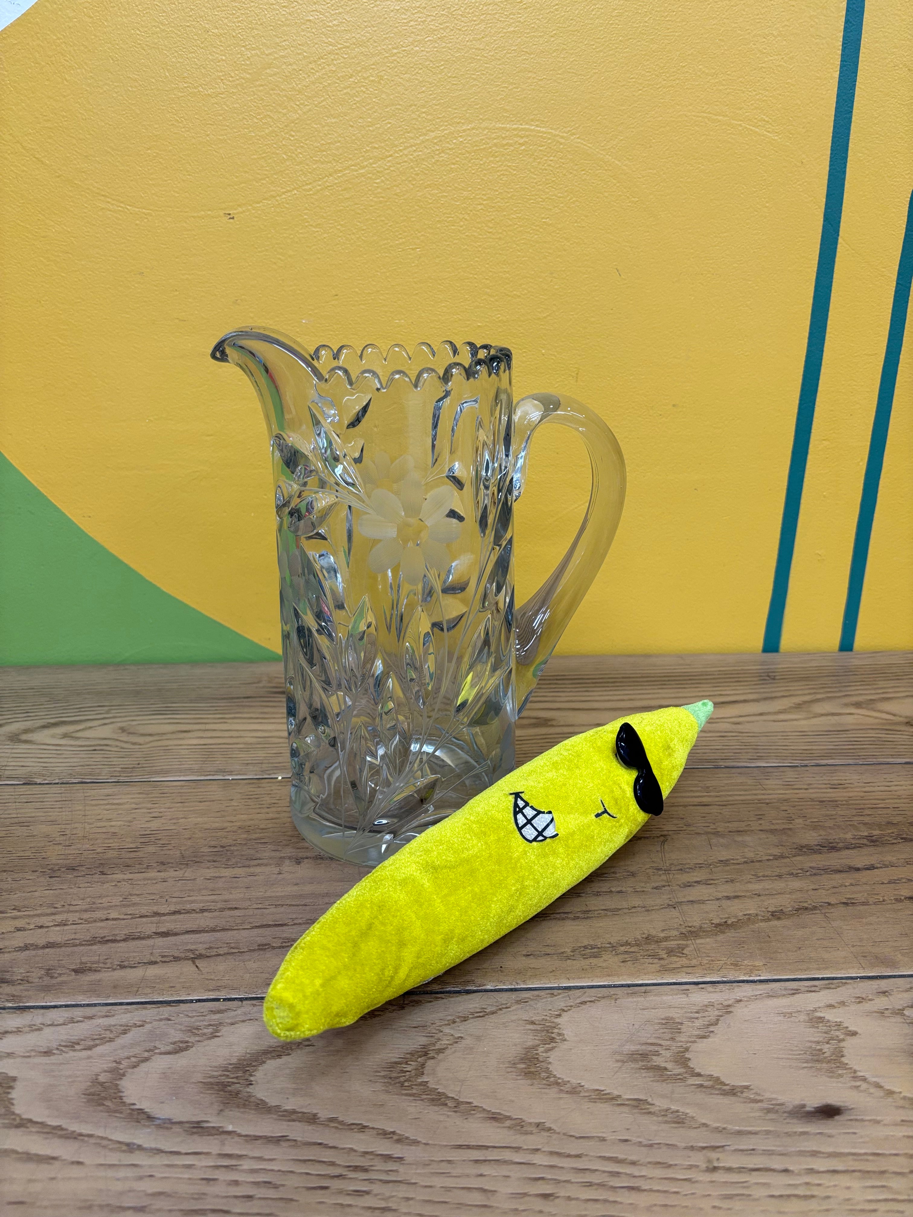 Glass Etched Pitcher