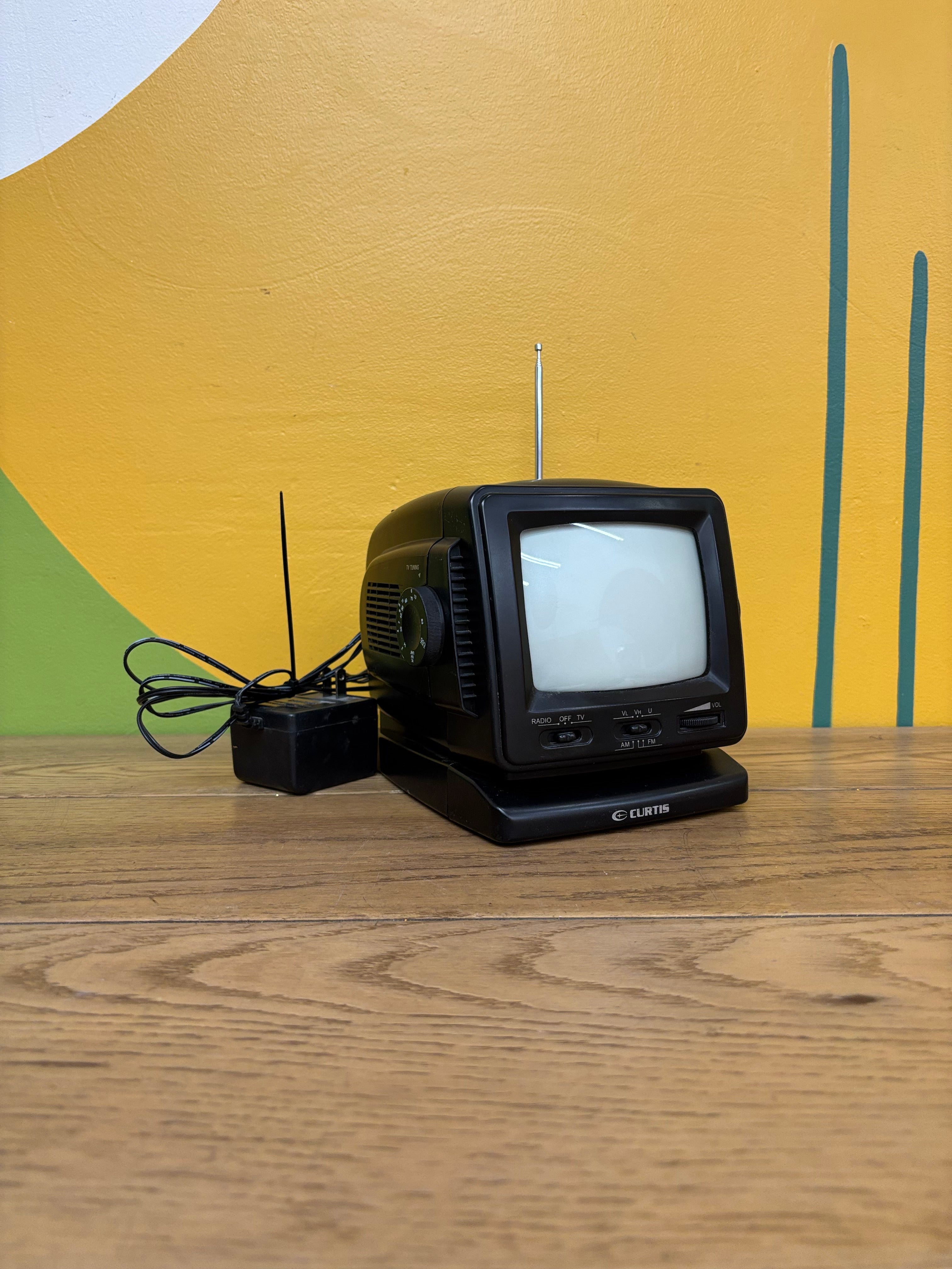 Curtis 5" Black & White Television with AM/FM Radio