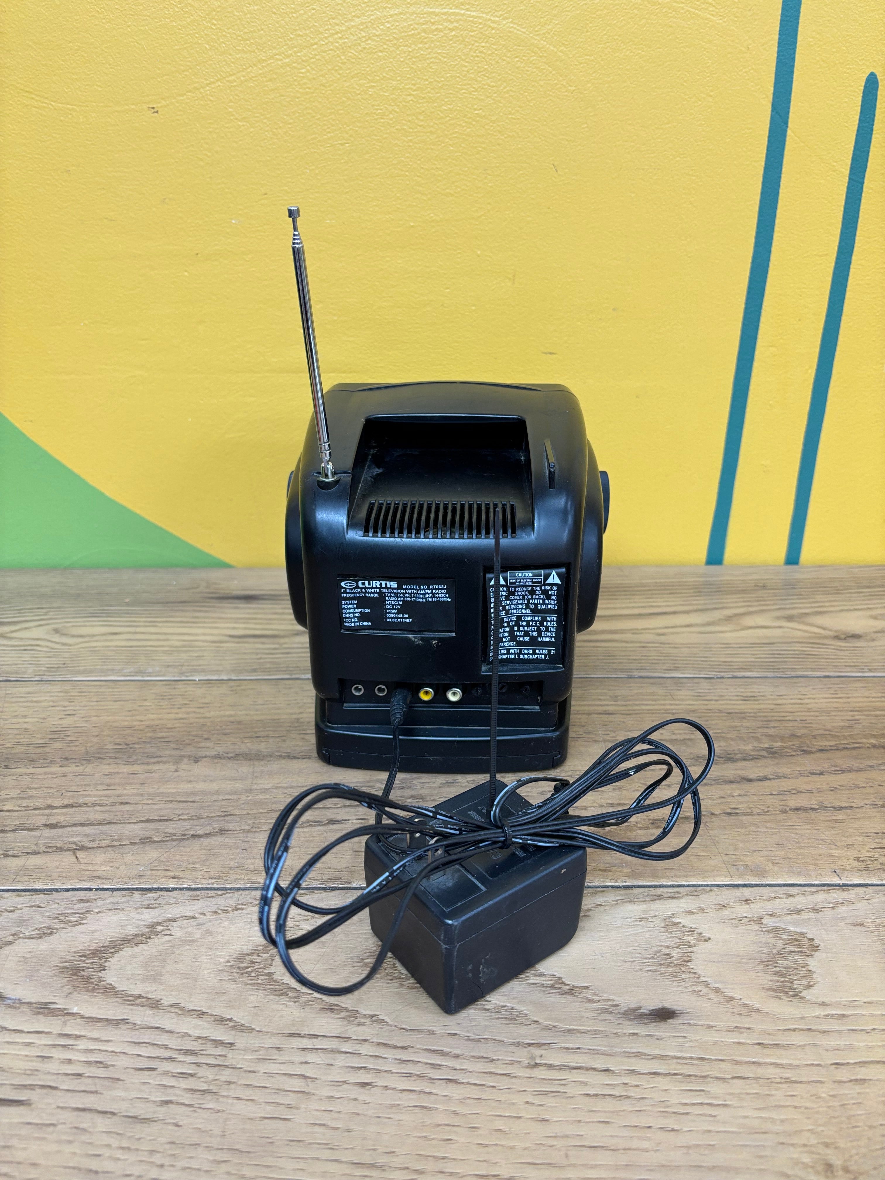 Curtis 5" Black & White Television with AM/FM Radio