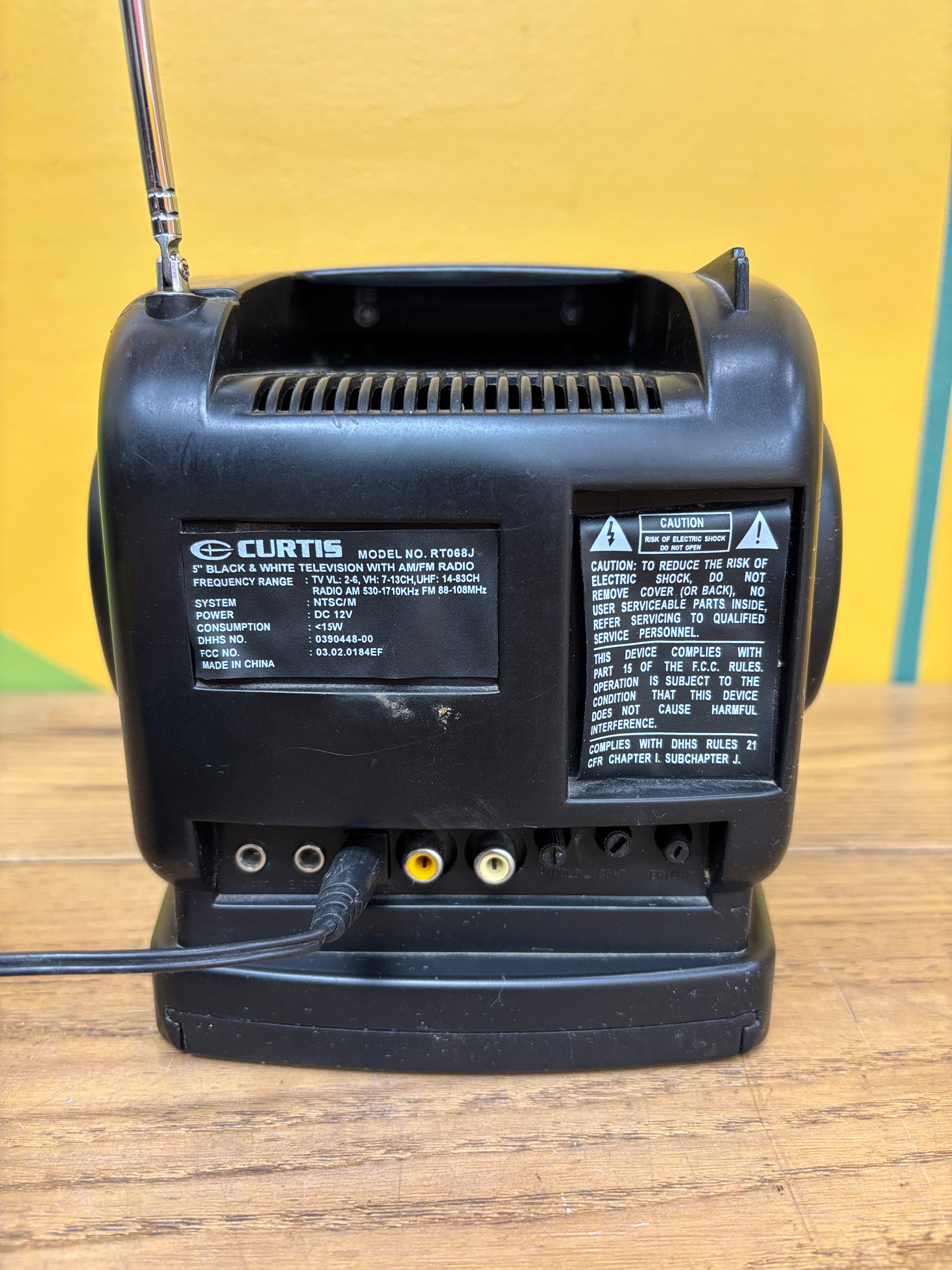 Curtis 5" Black & White Television with AM/FM Radio