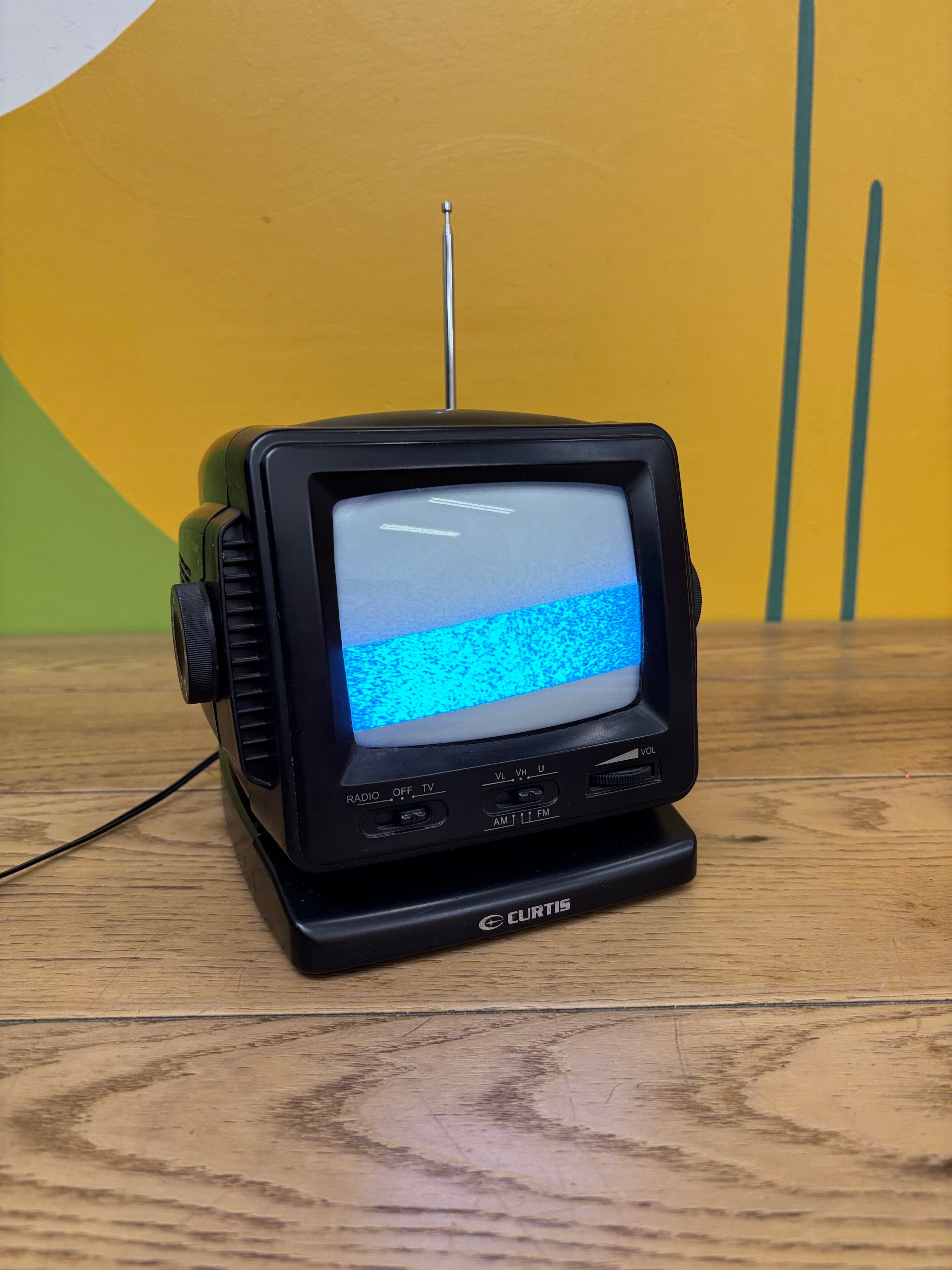 Curtis 5" Black & White Television with AM/FM Radio