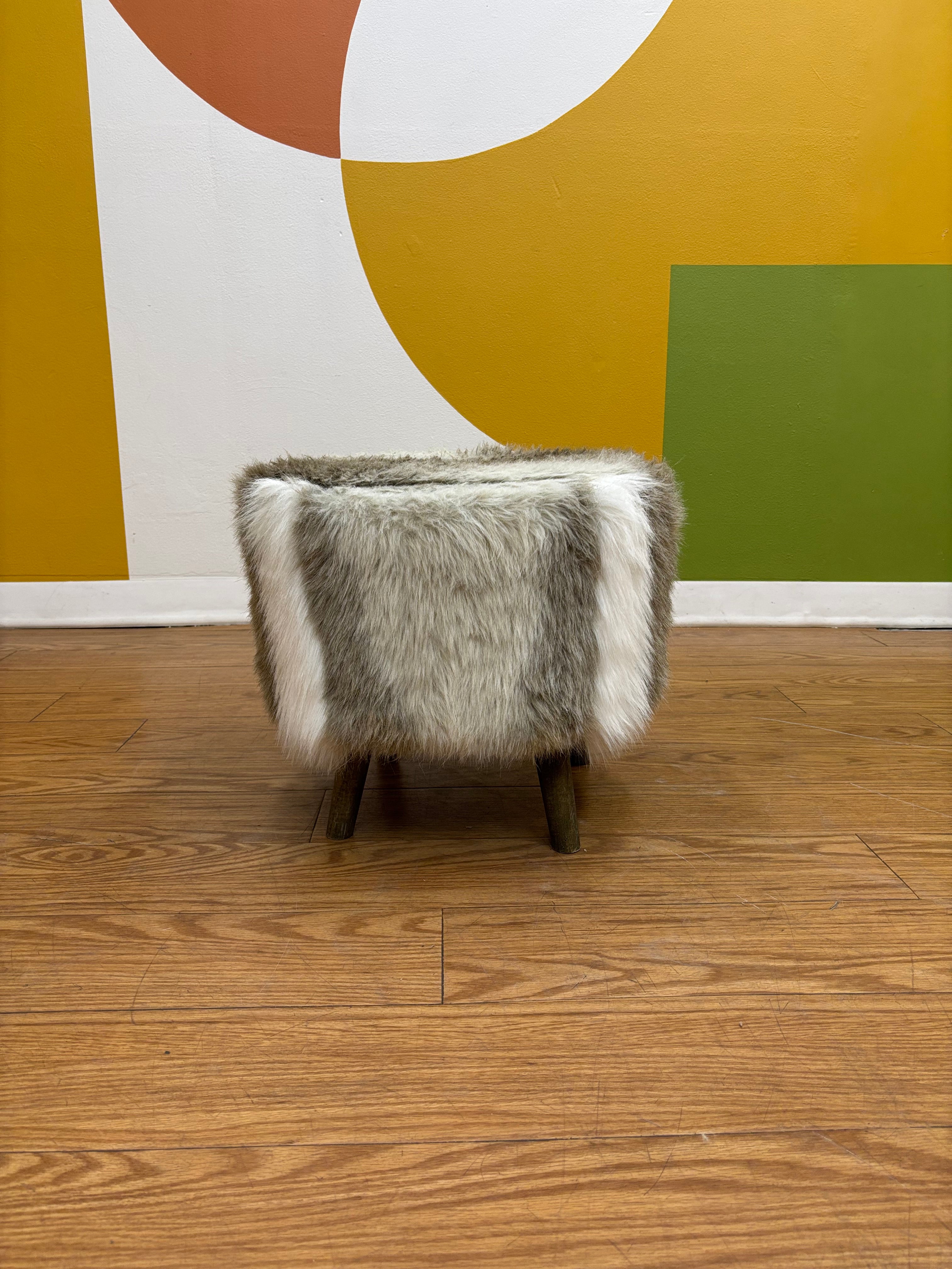 Faux Fur Ottoman