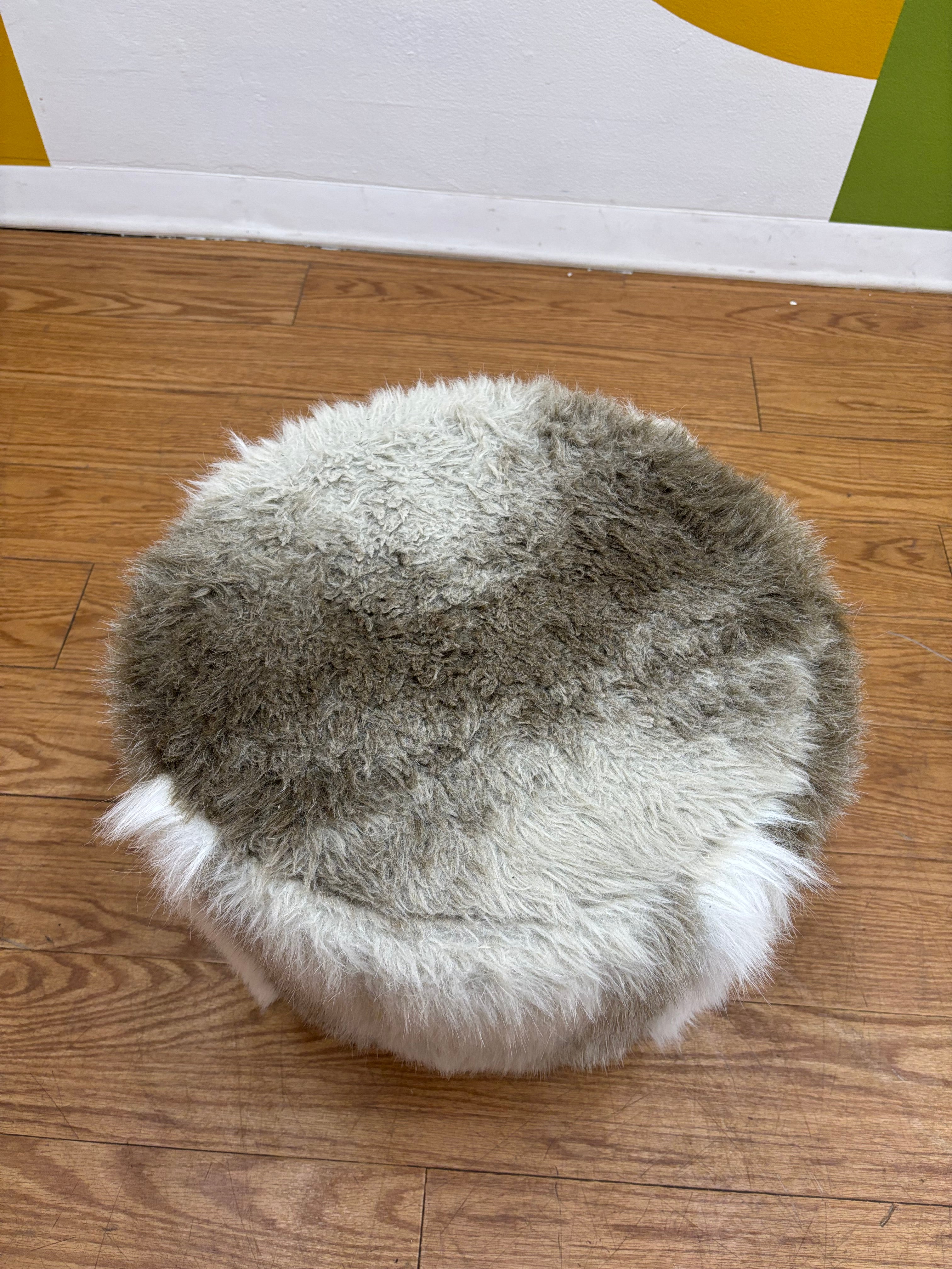 Faux Fur Ottoman