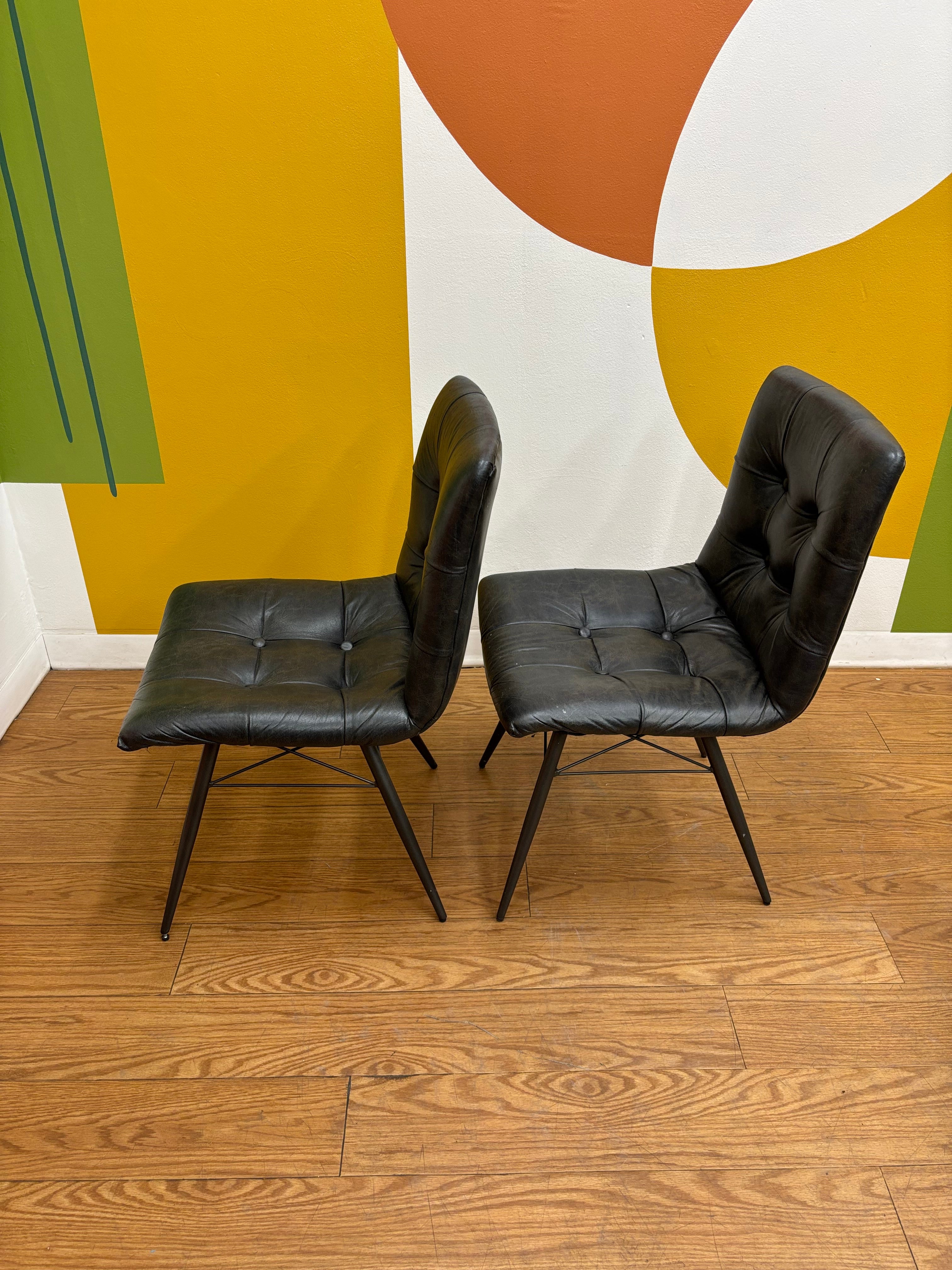 (2) Pleather Dining Chairs