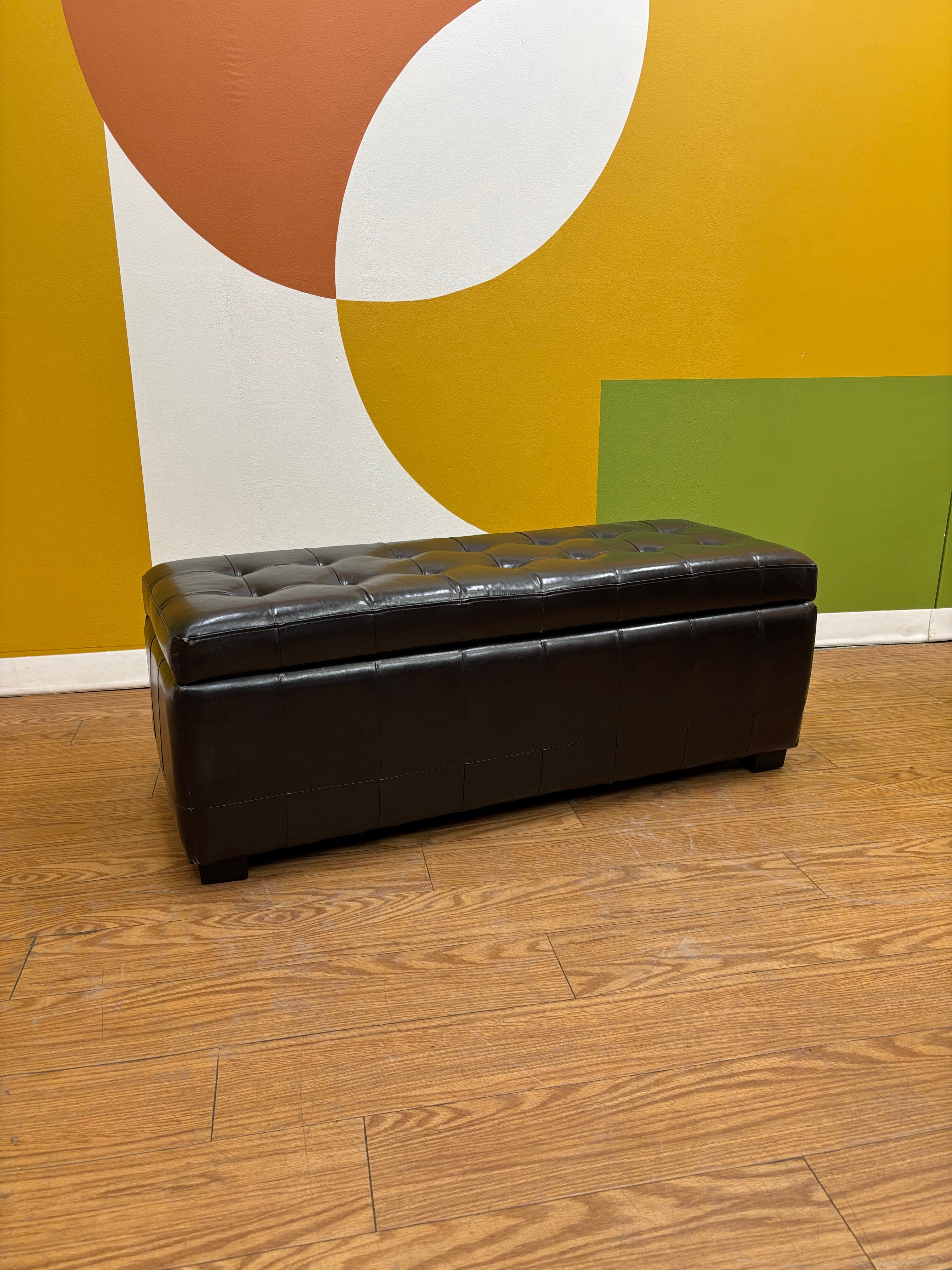 Pleather Storage Bench