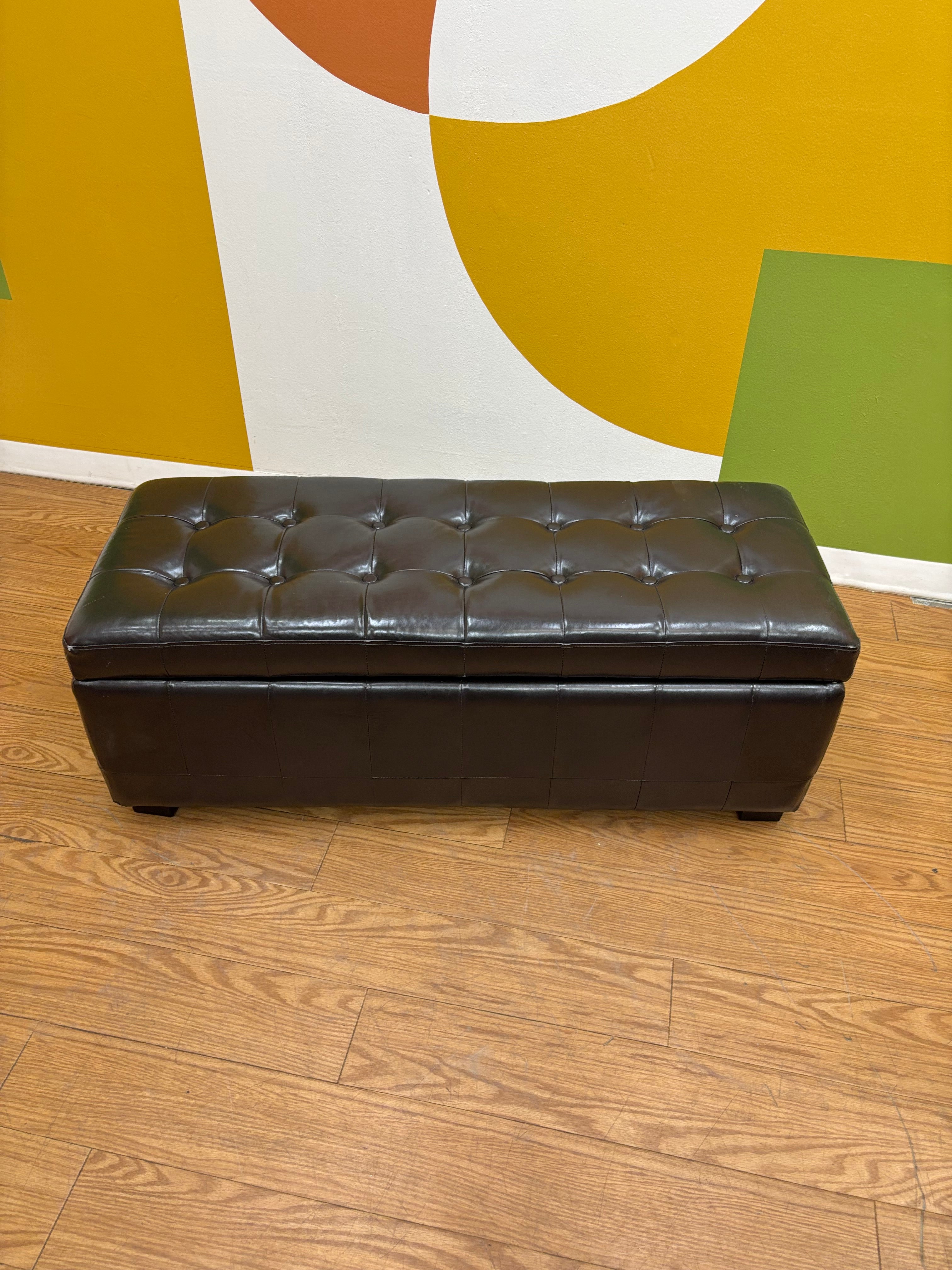 Pleather Storage Bench