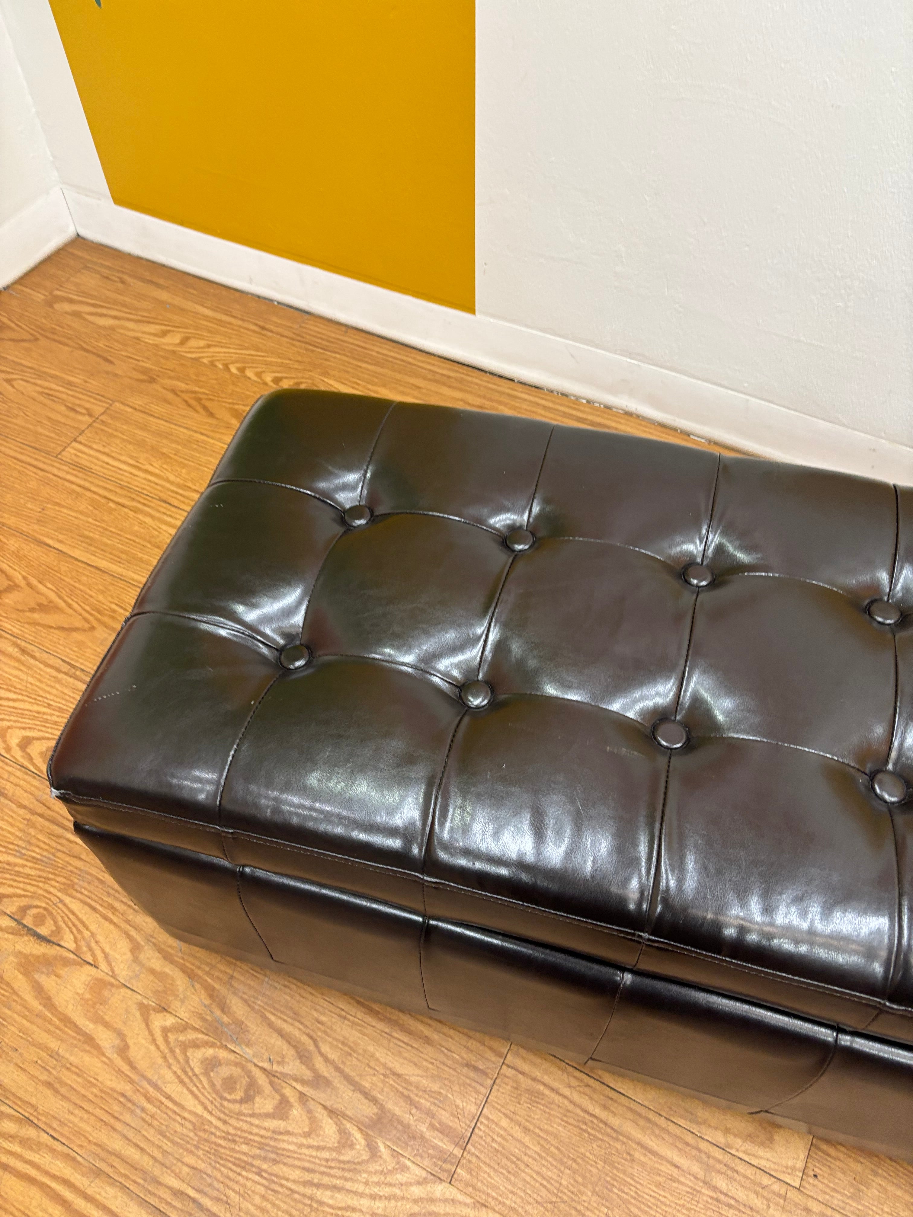 Pleather Storage Bench