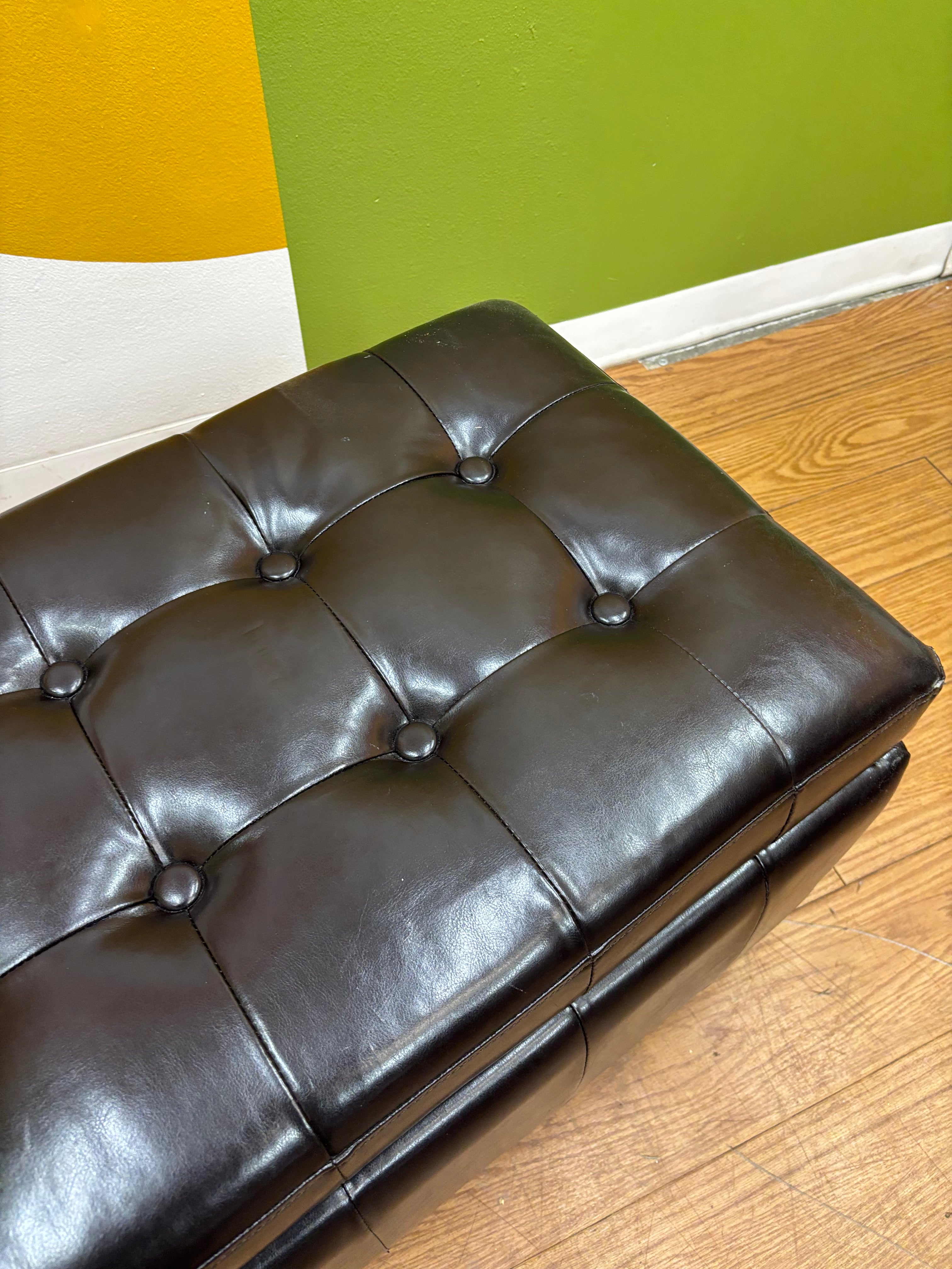Pleather Storage Bench