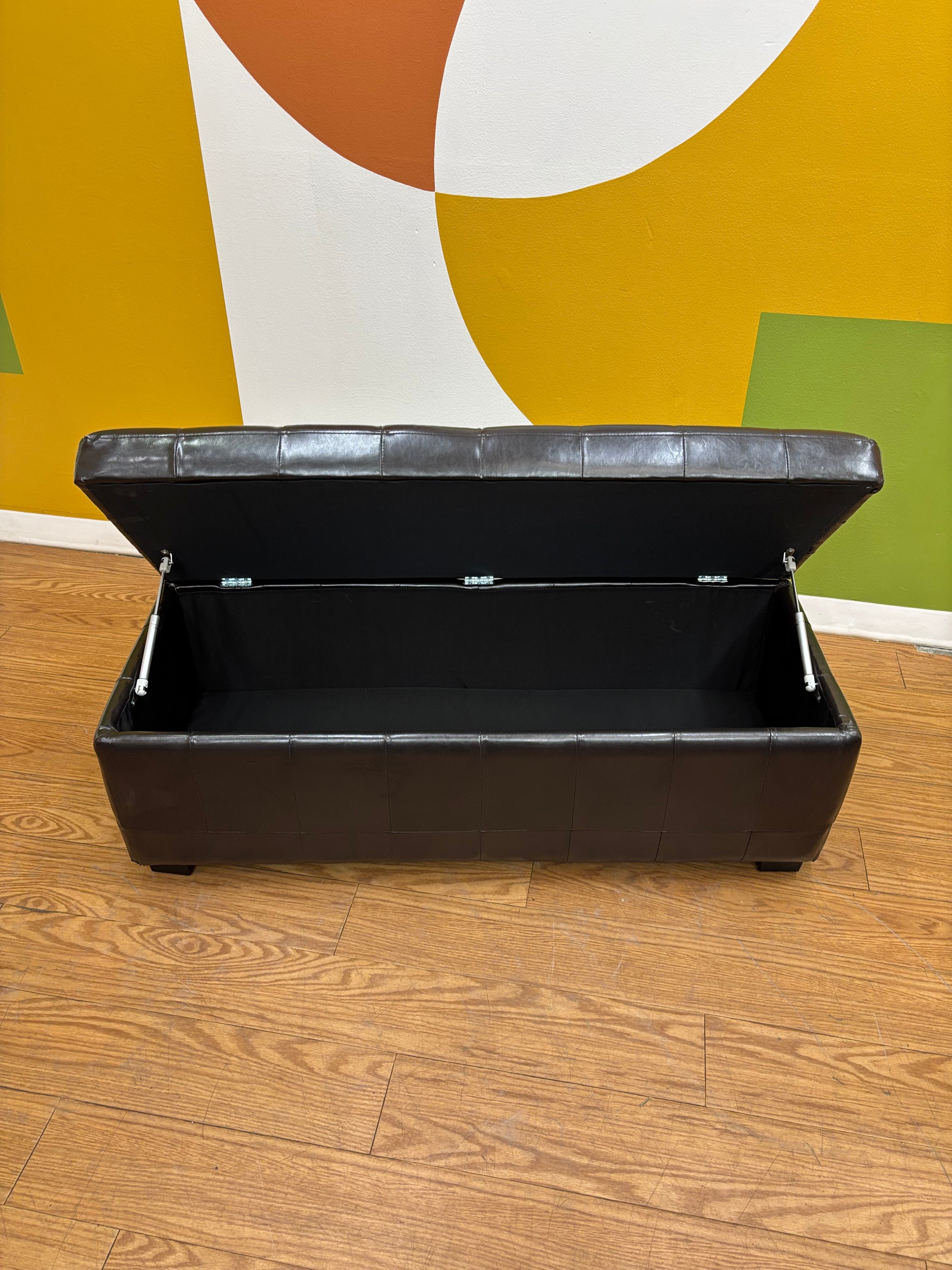 Pleather Storage Bench