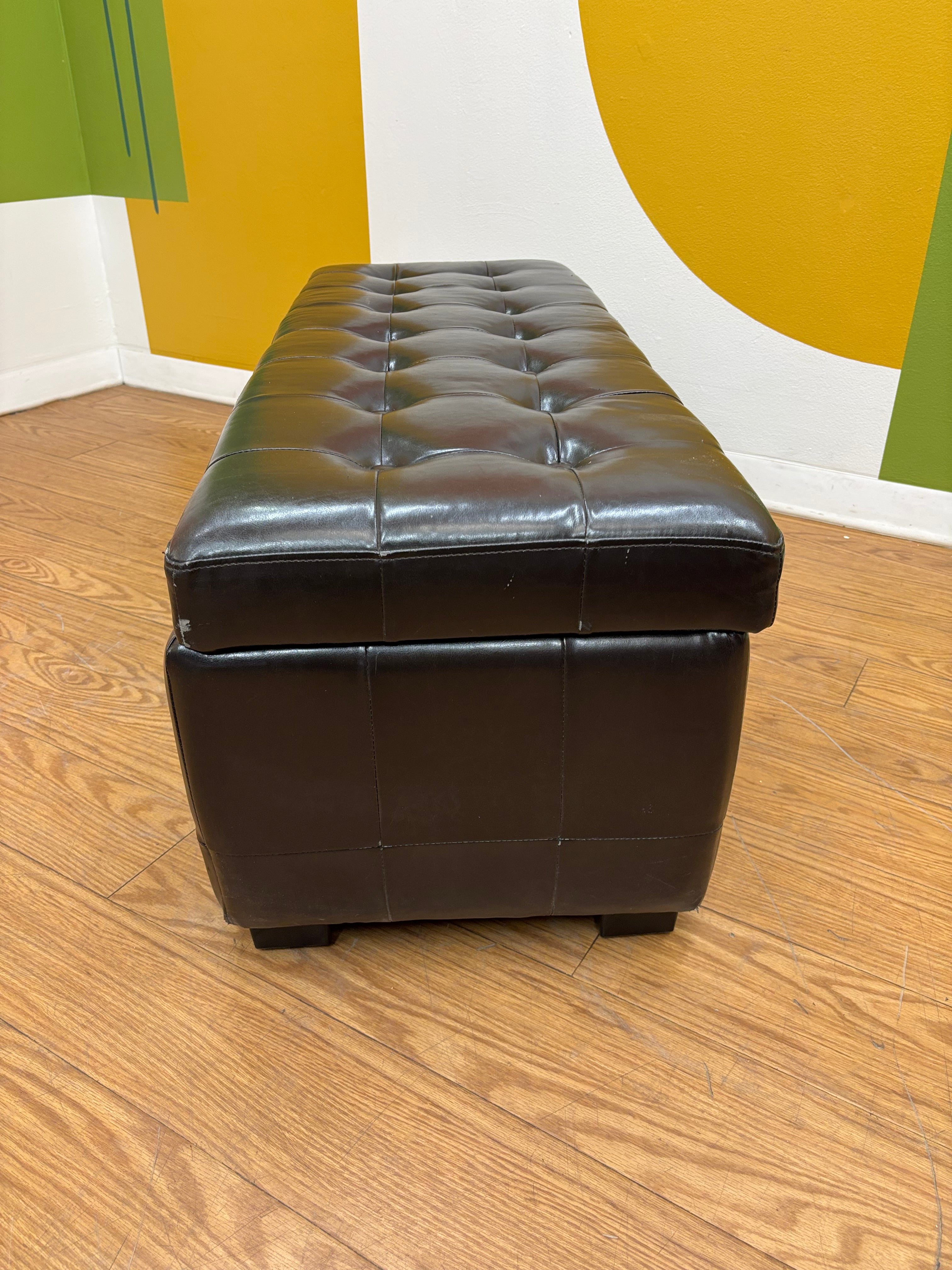 Pleather Storage Bench
