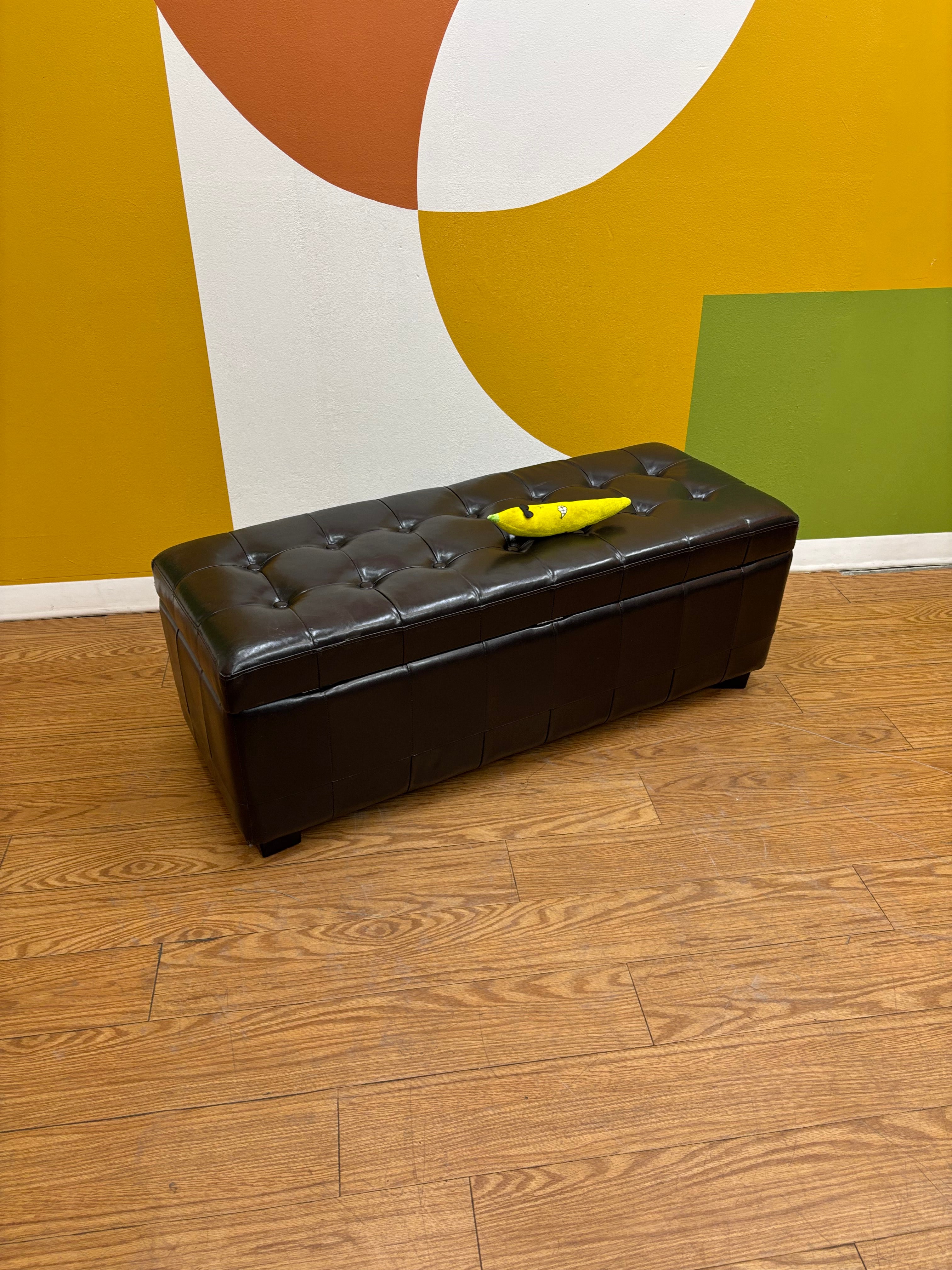Pleather Storage Bench