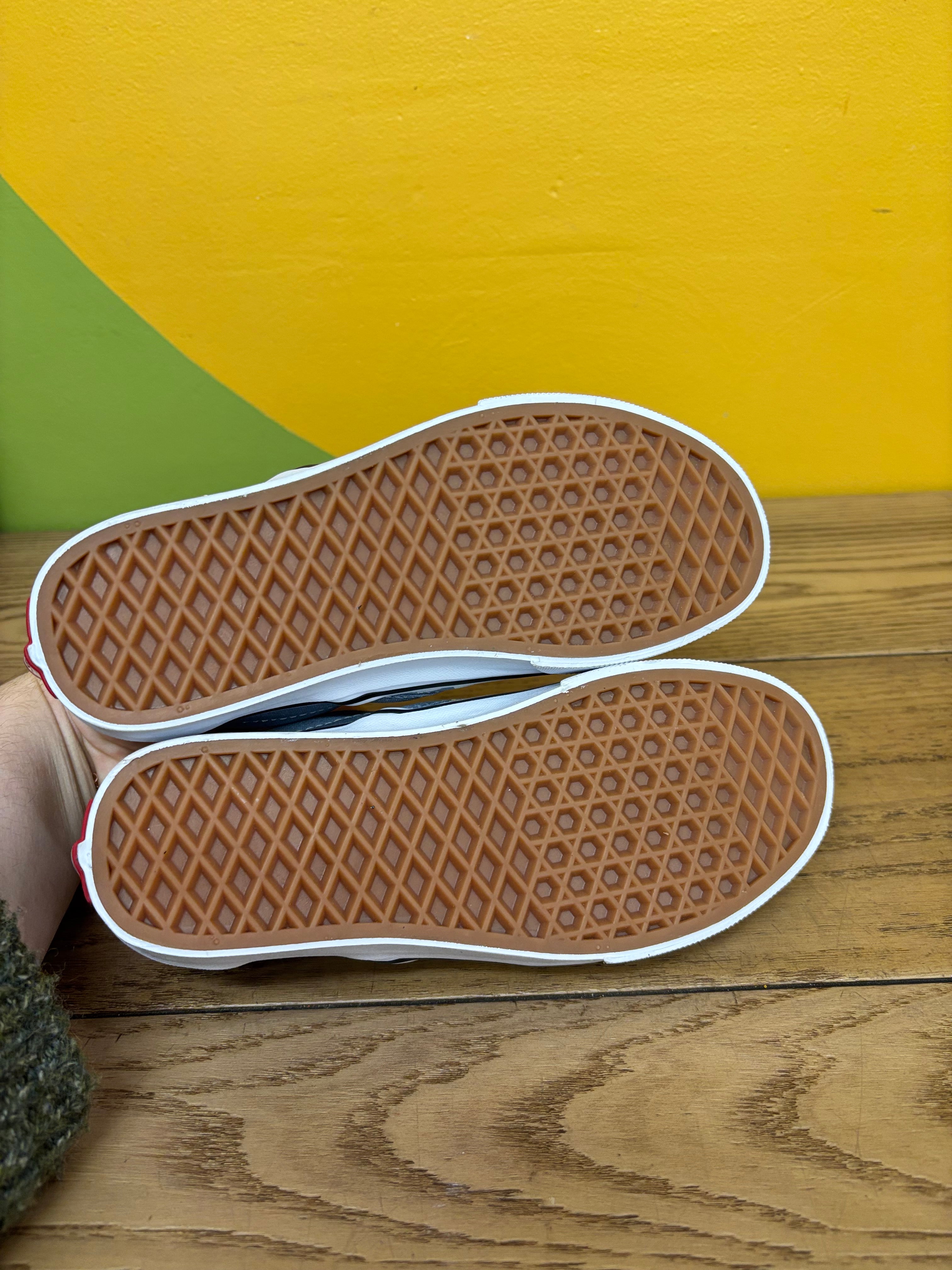 Blue Checkered Slip On Vans - Size Women's 5.5/ Men's 4