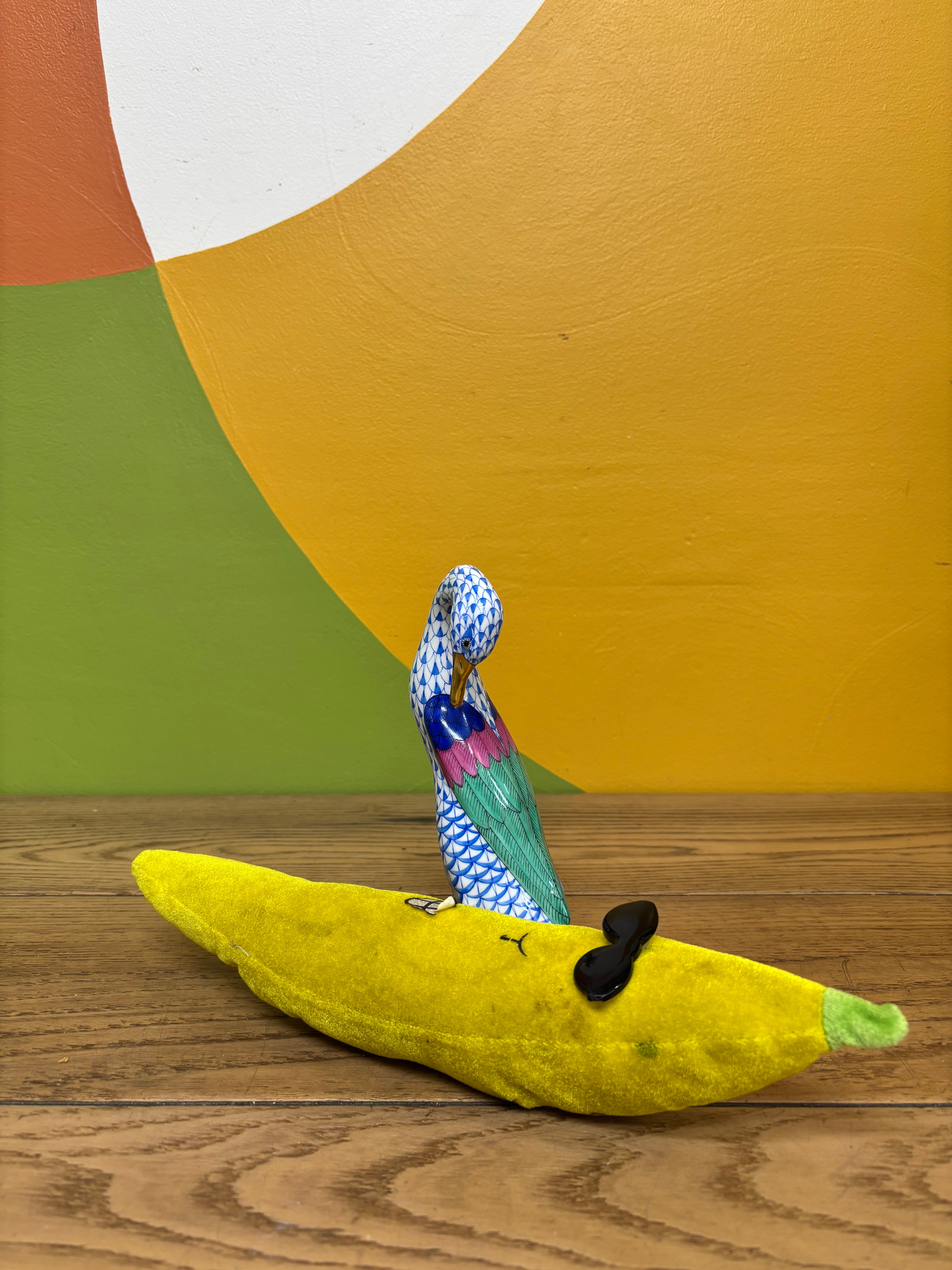 Herend Goose with Golden Egg Figurine