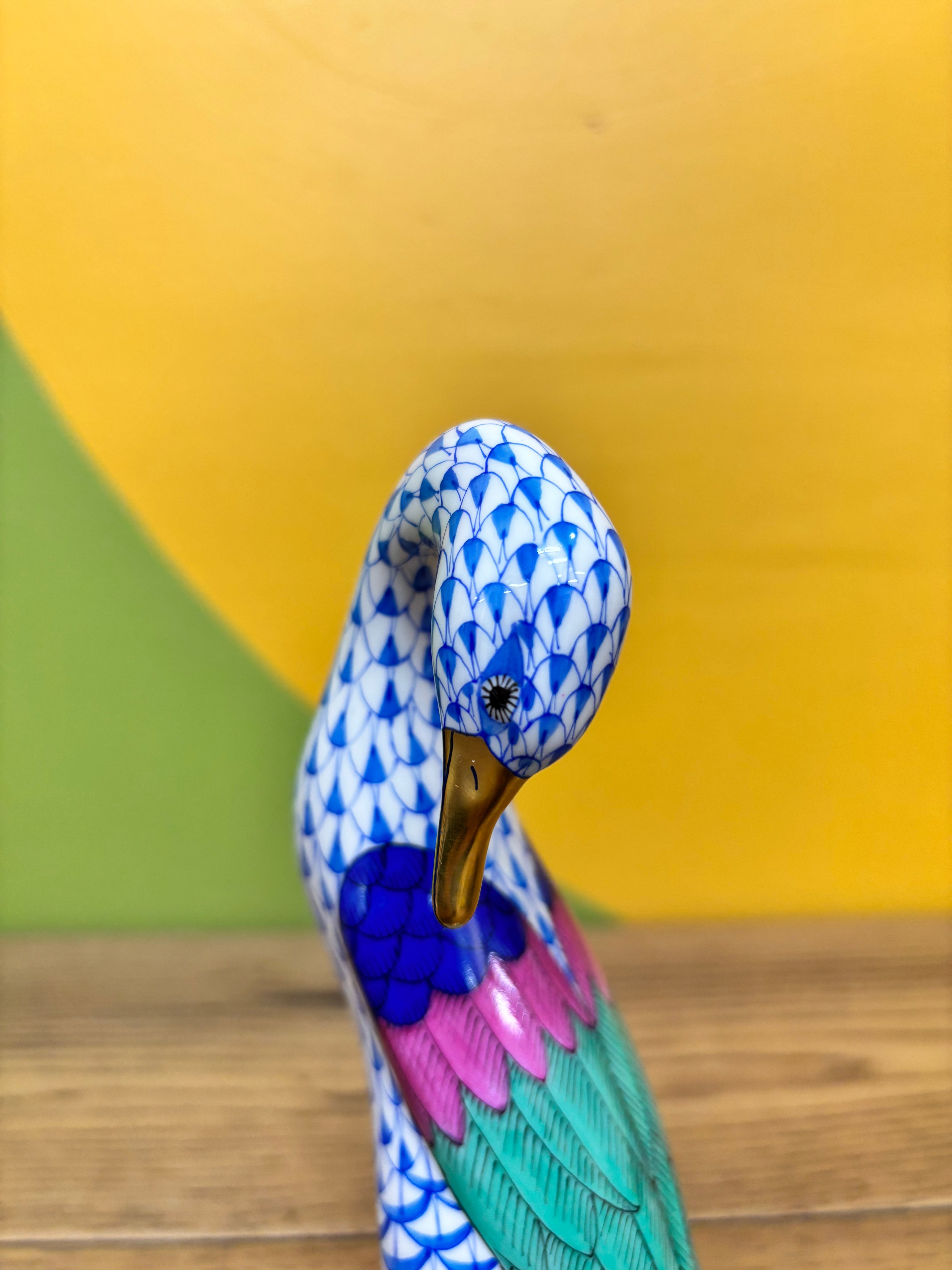 Herend Goose with Golden Egg Figurine