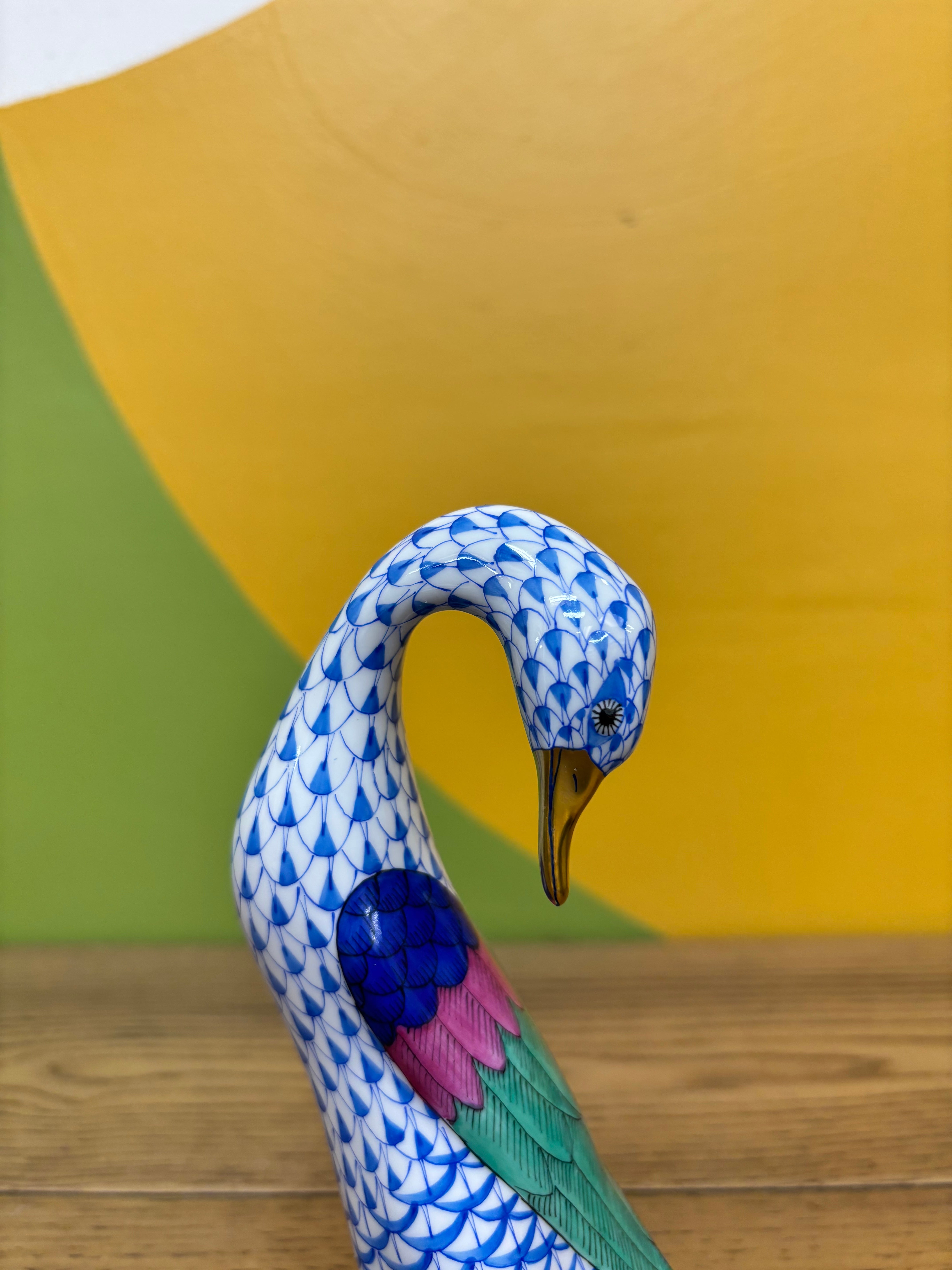 Herend Goose with Golden Egg Figurine