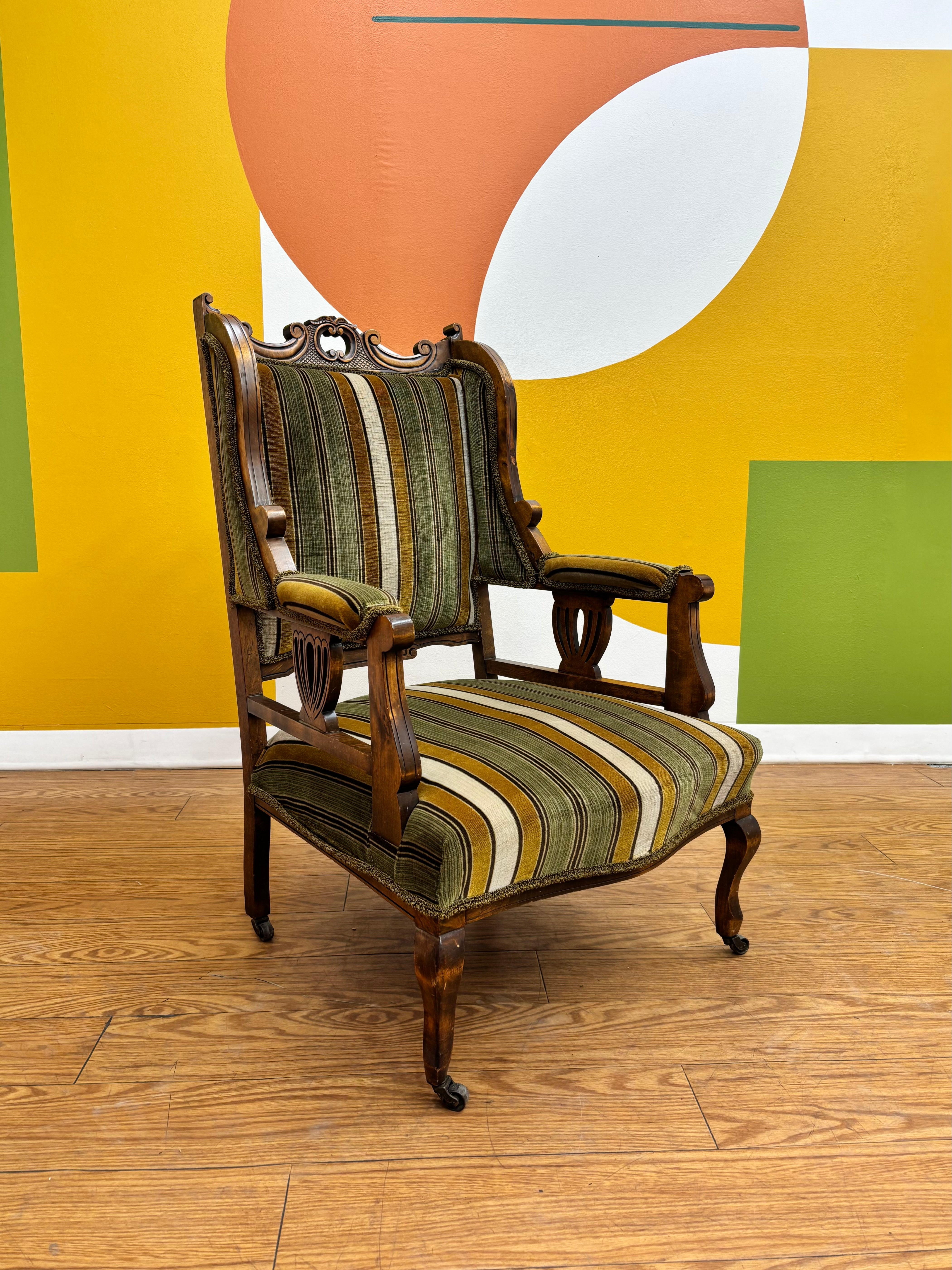 Striped Green Chair