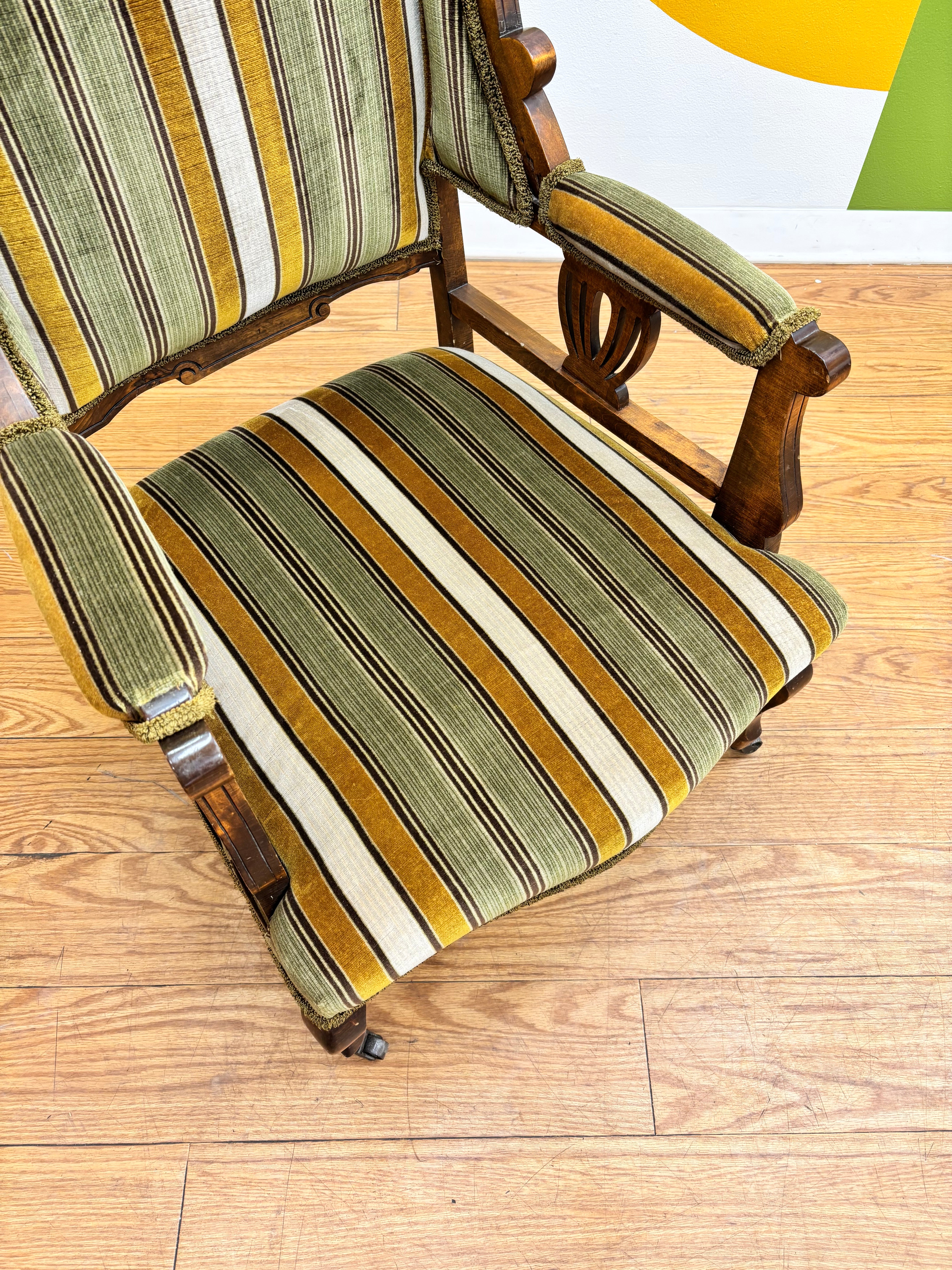 Striped Green Chair