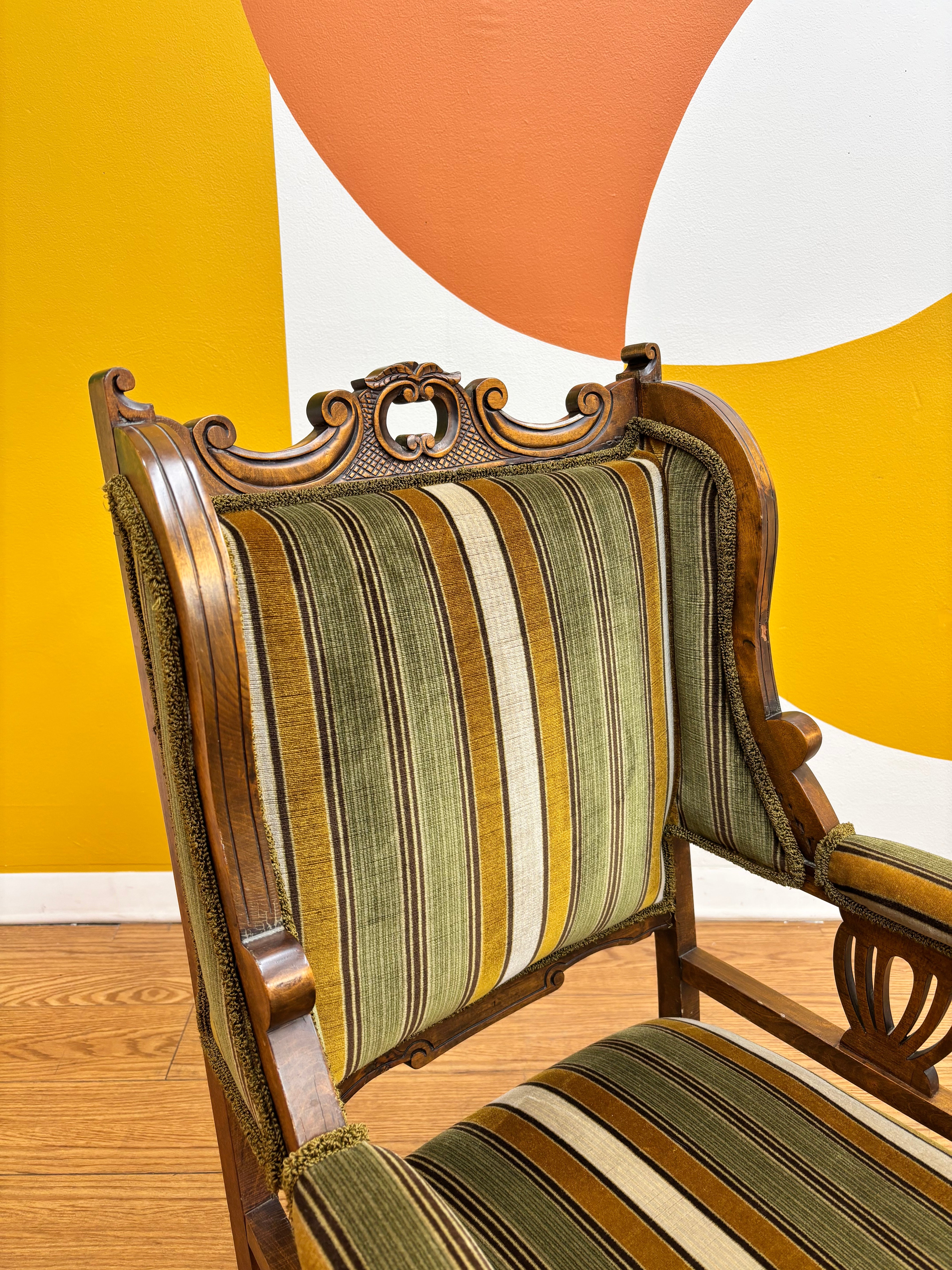 Striped Green Chair
