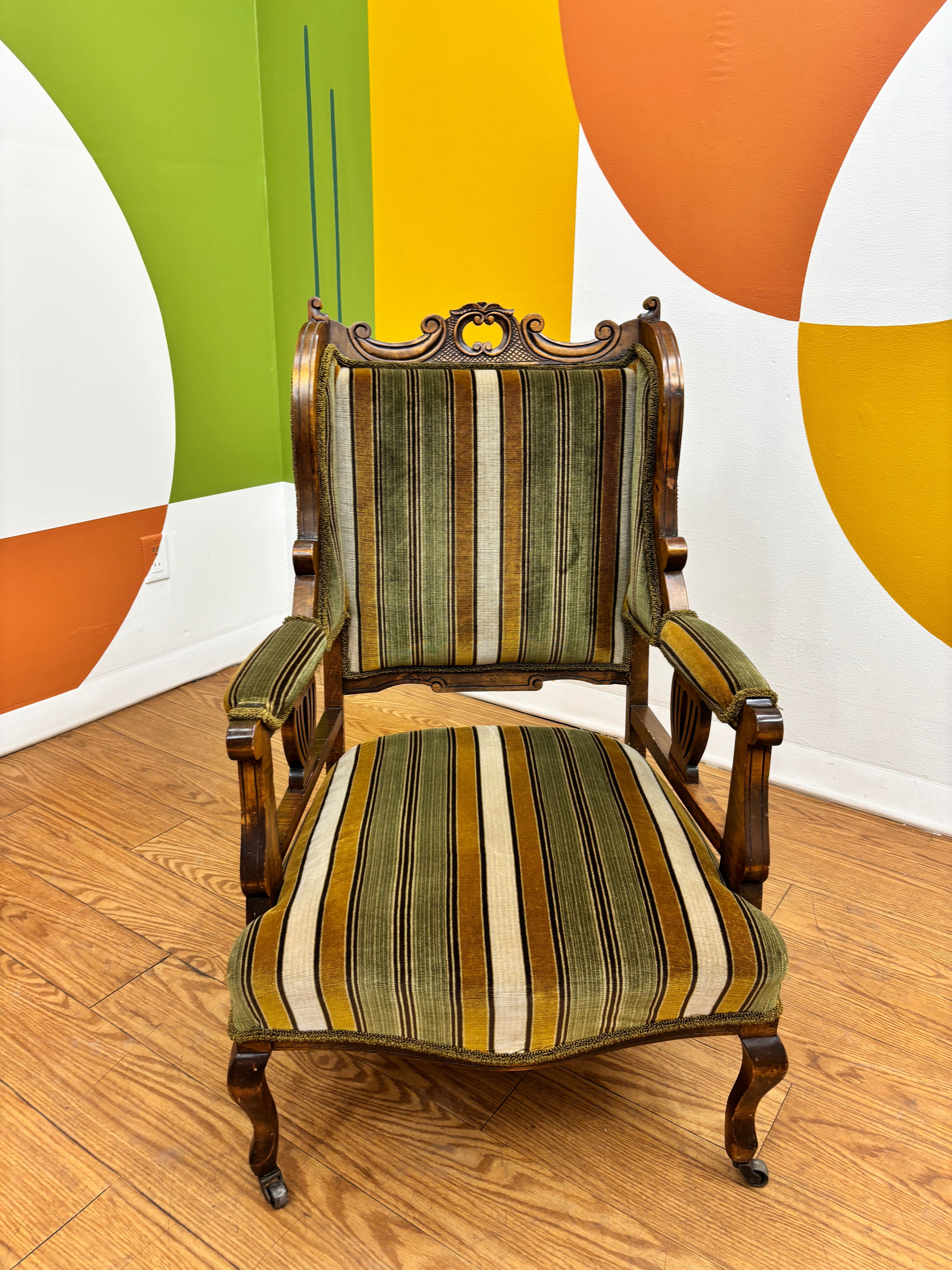 Striped Green Chair