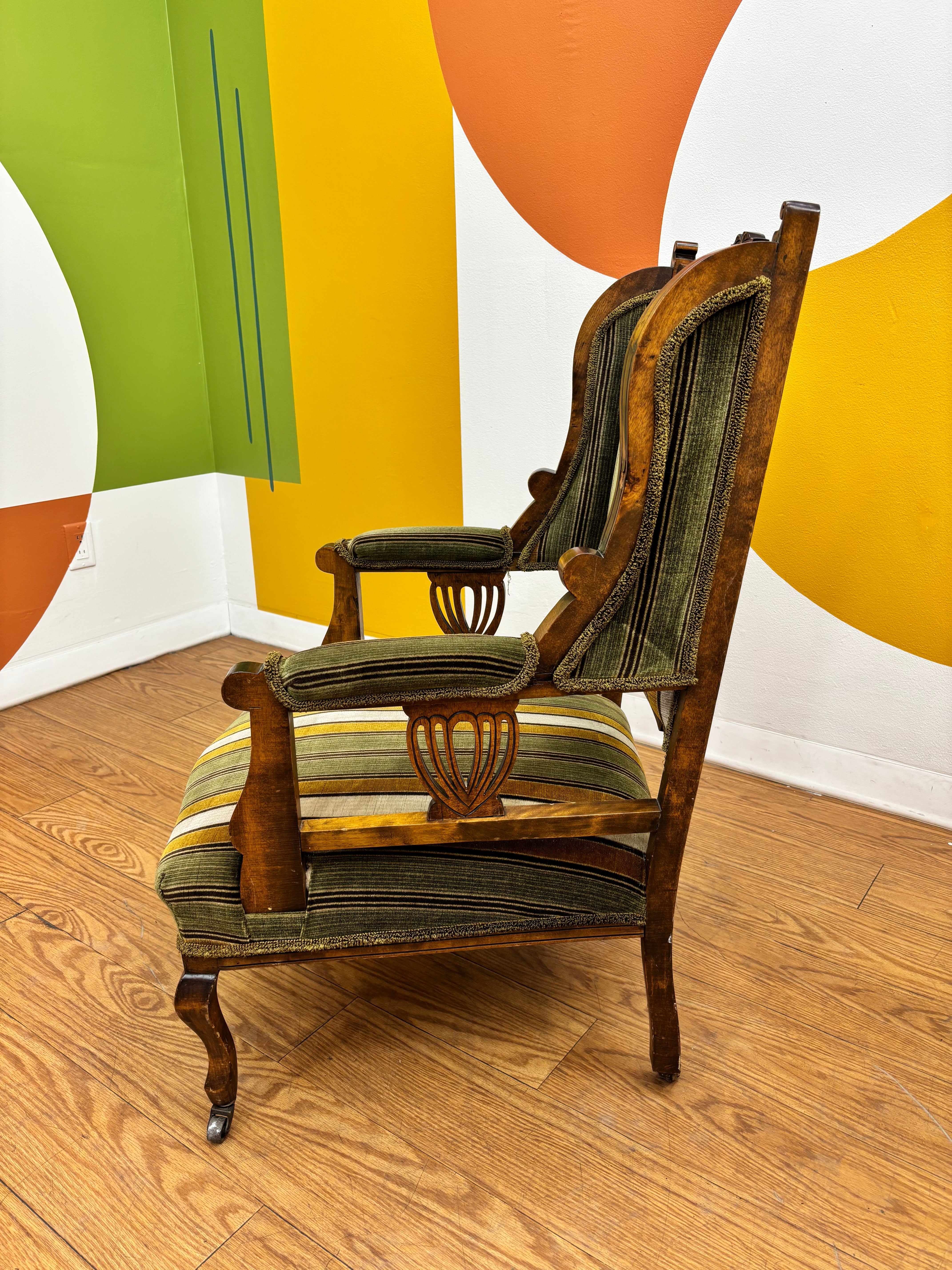 Striped Green Chair