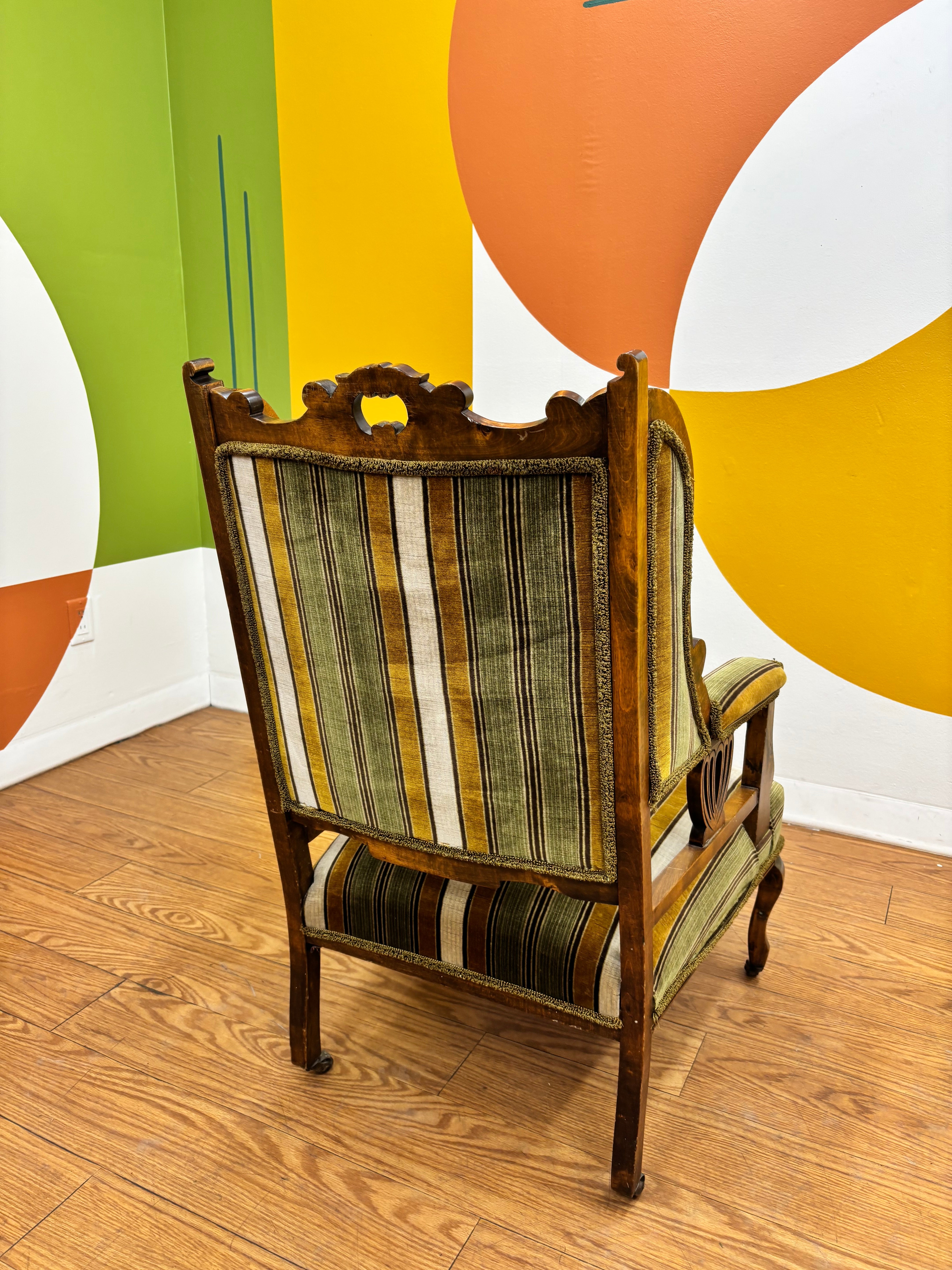 Striped Green Chair
