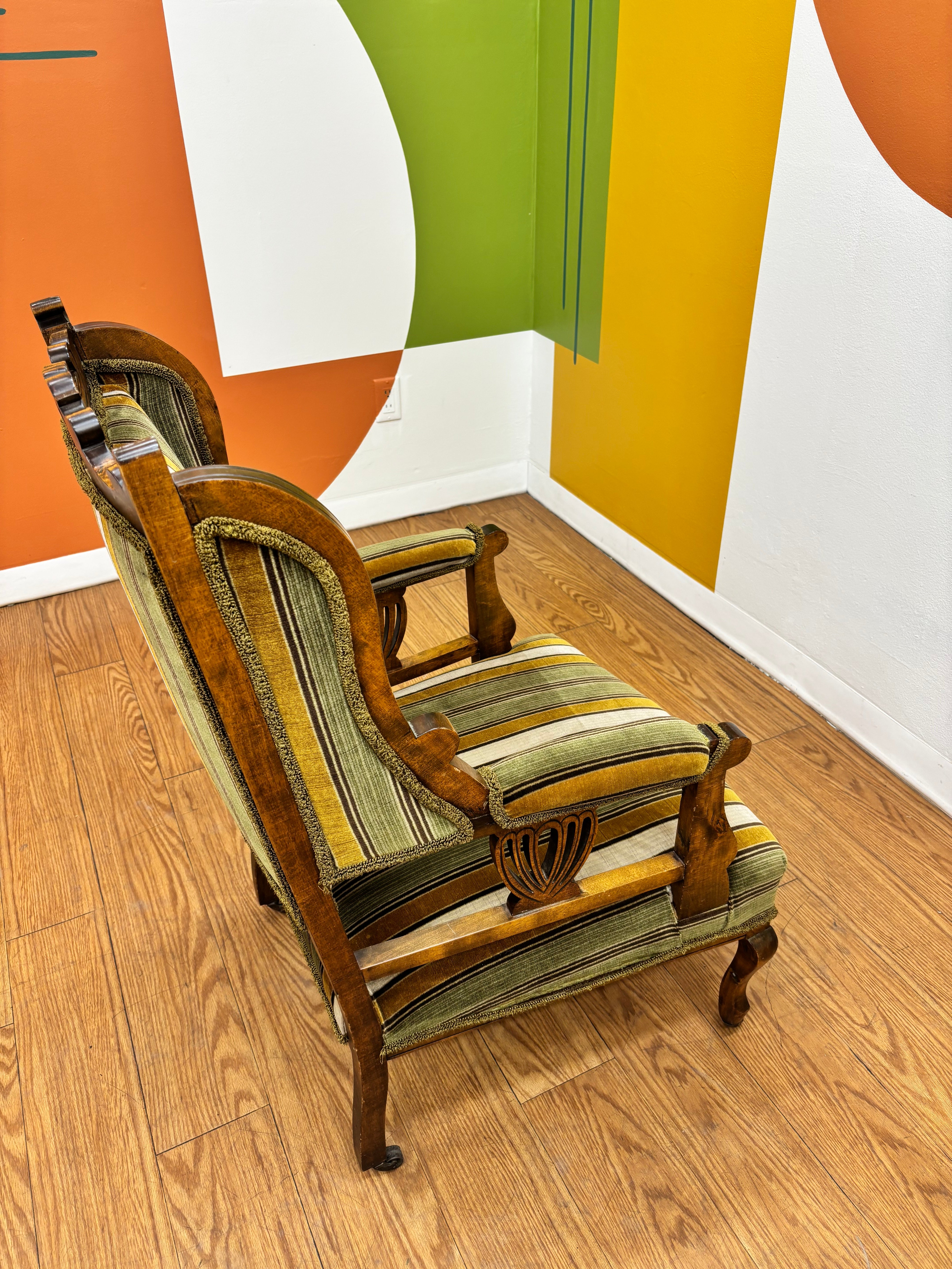 Striped Green Chair
