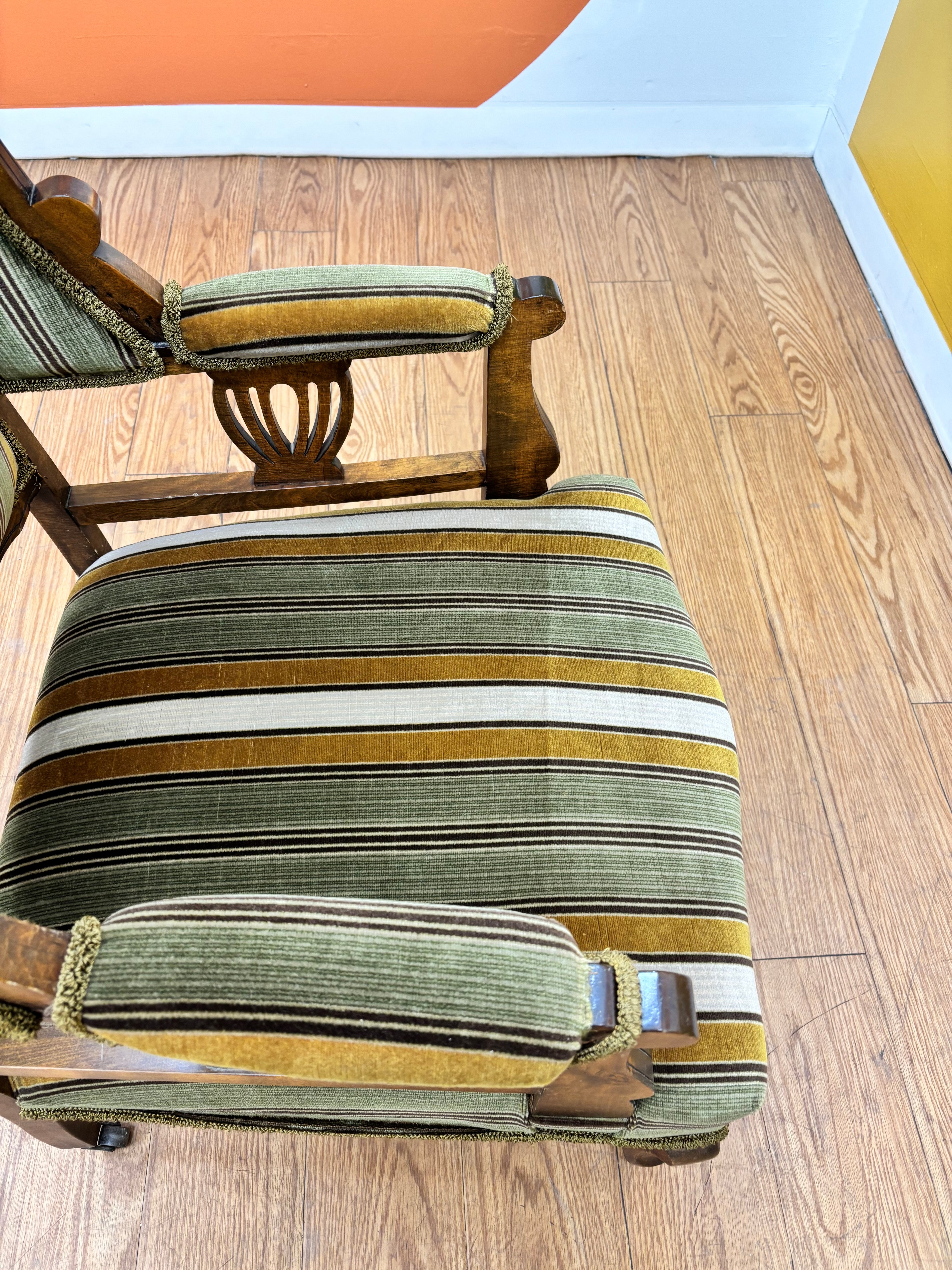 Striped Green Chair