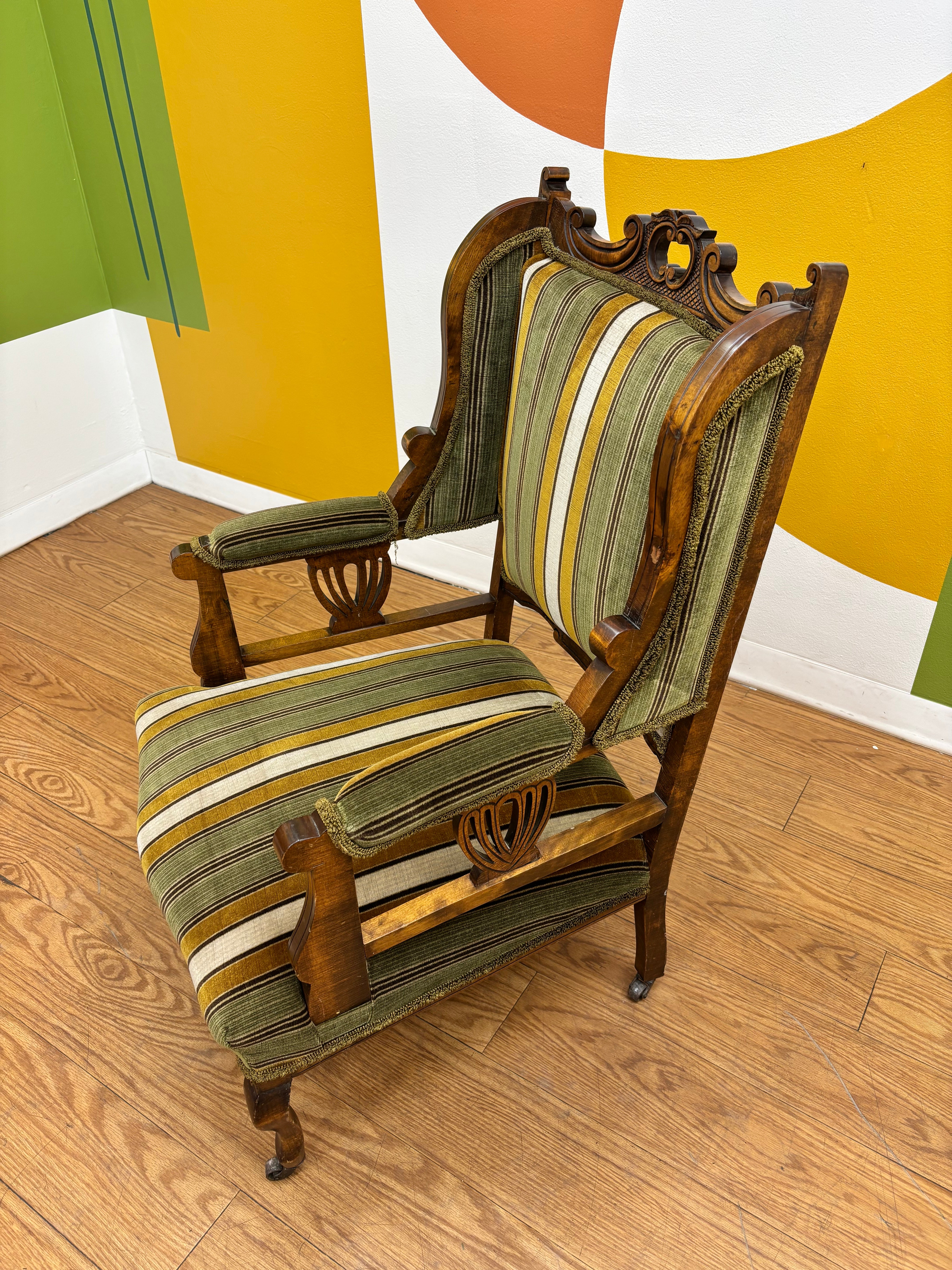 Striped Green Chair