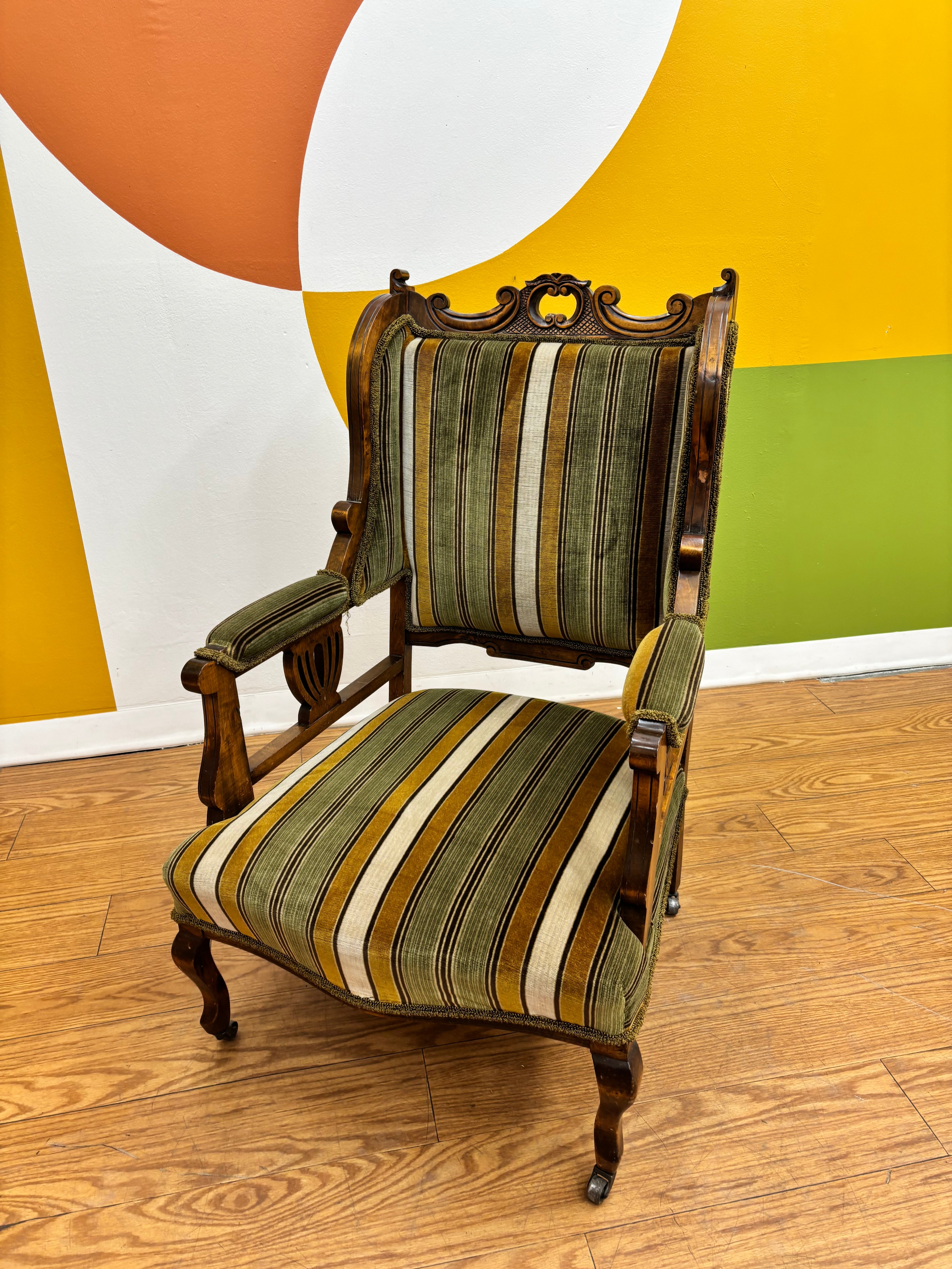Striped Green Chair