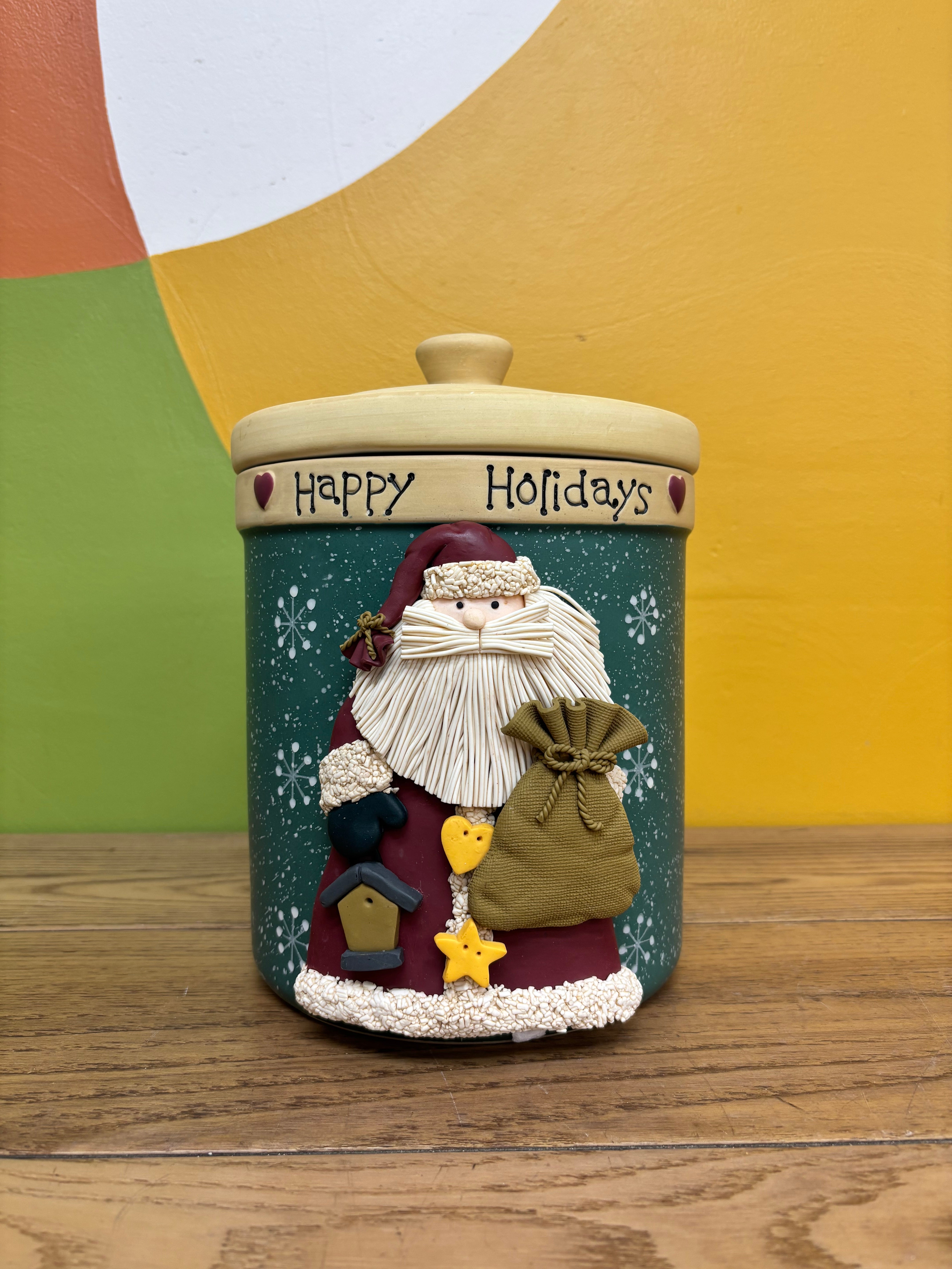 Stoneware Santa Cookie Jar