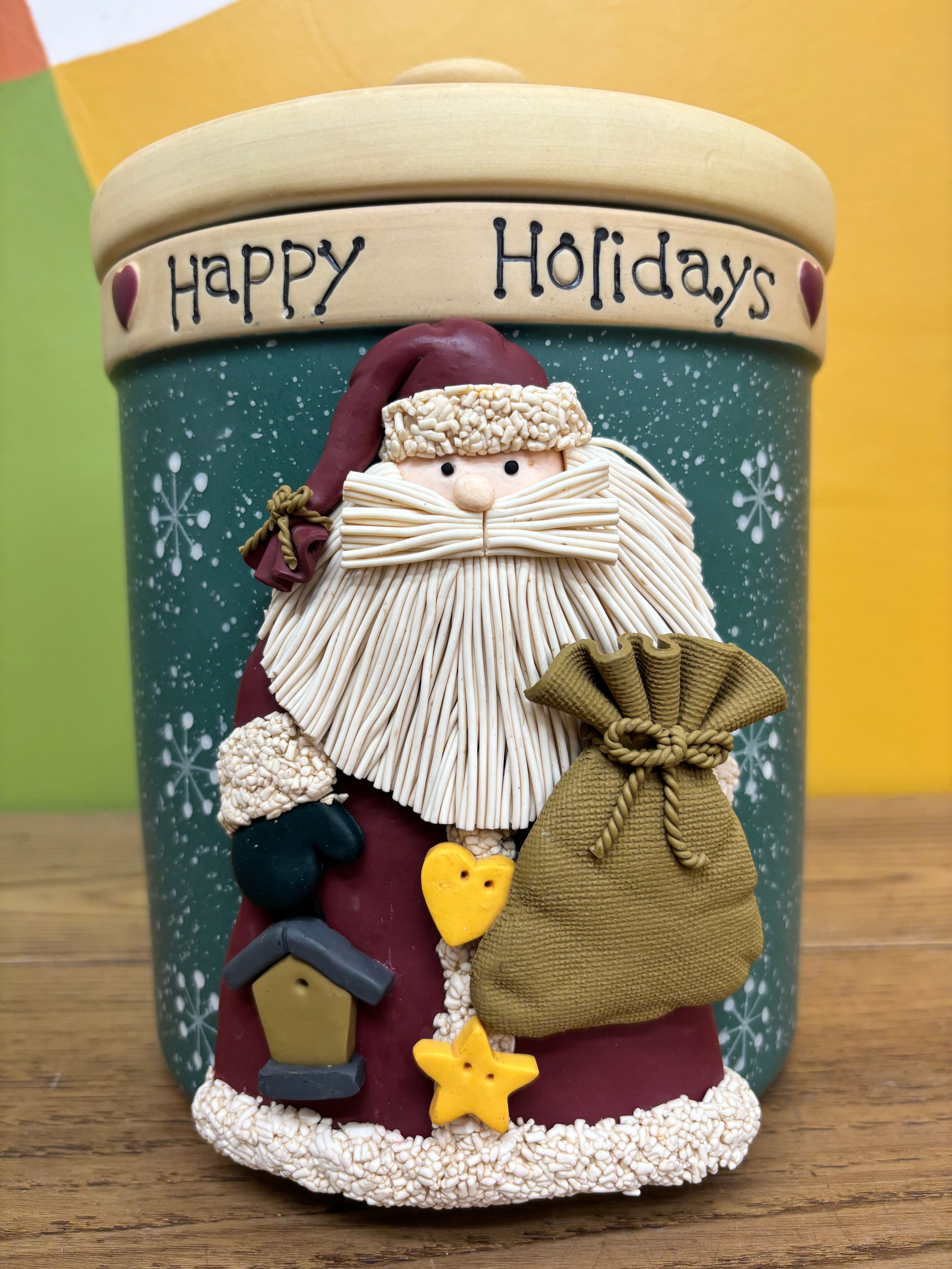 Stoneware Santa Cookie Jar