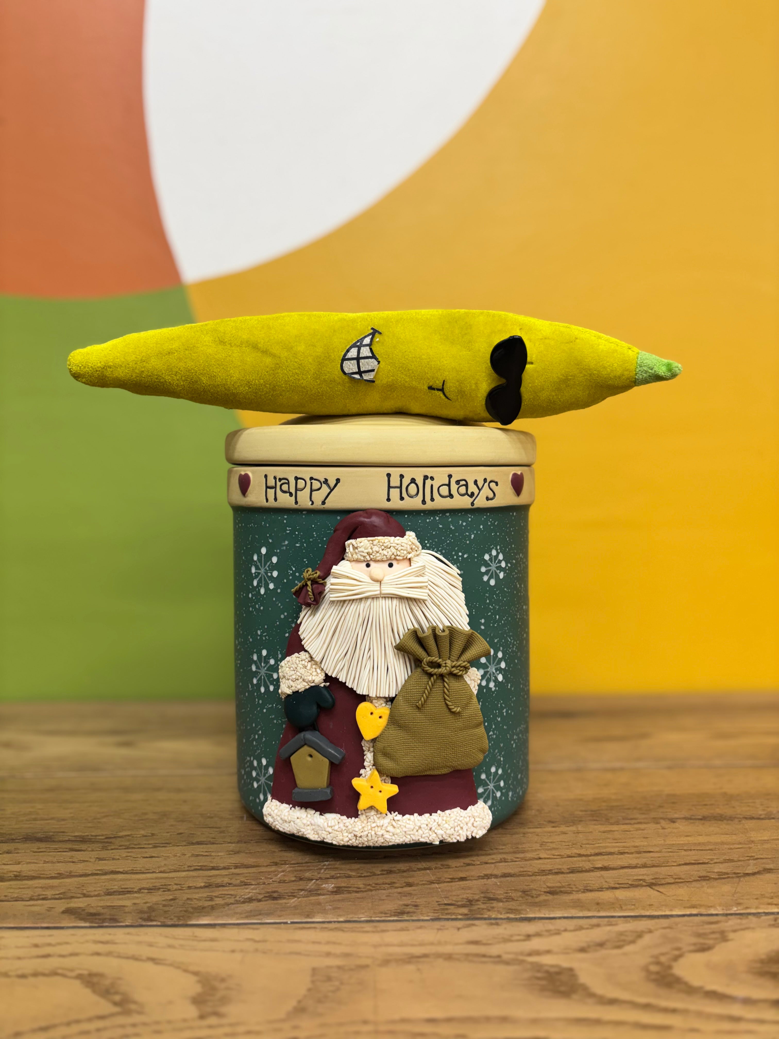 Stoneware Santa Cookie Jar