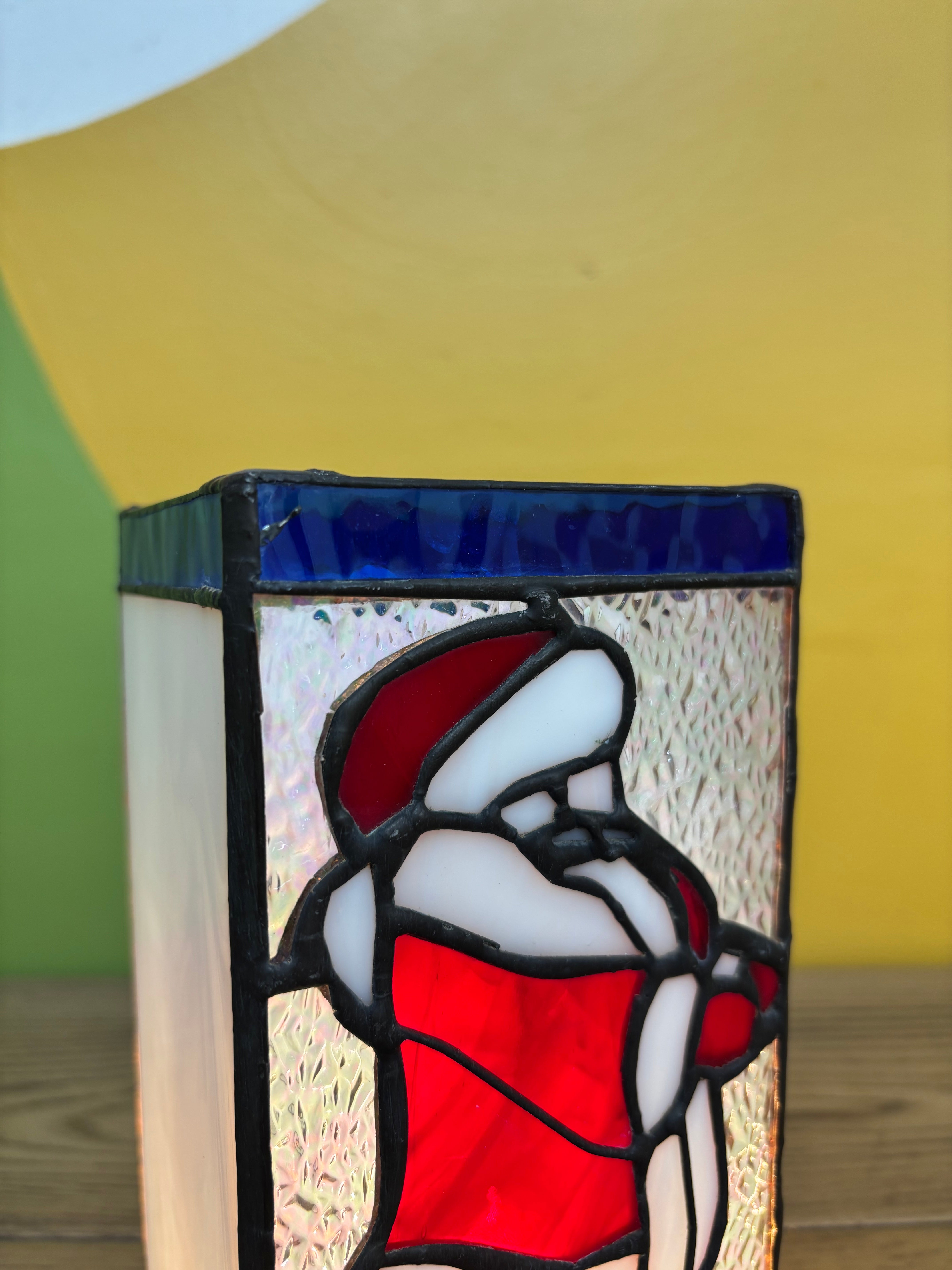 Glass Santa Lamp