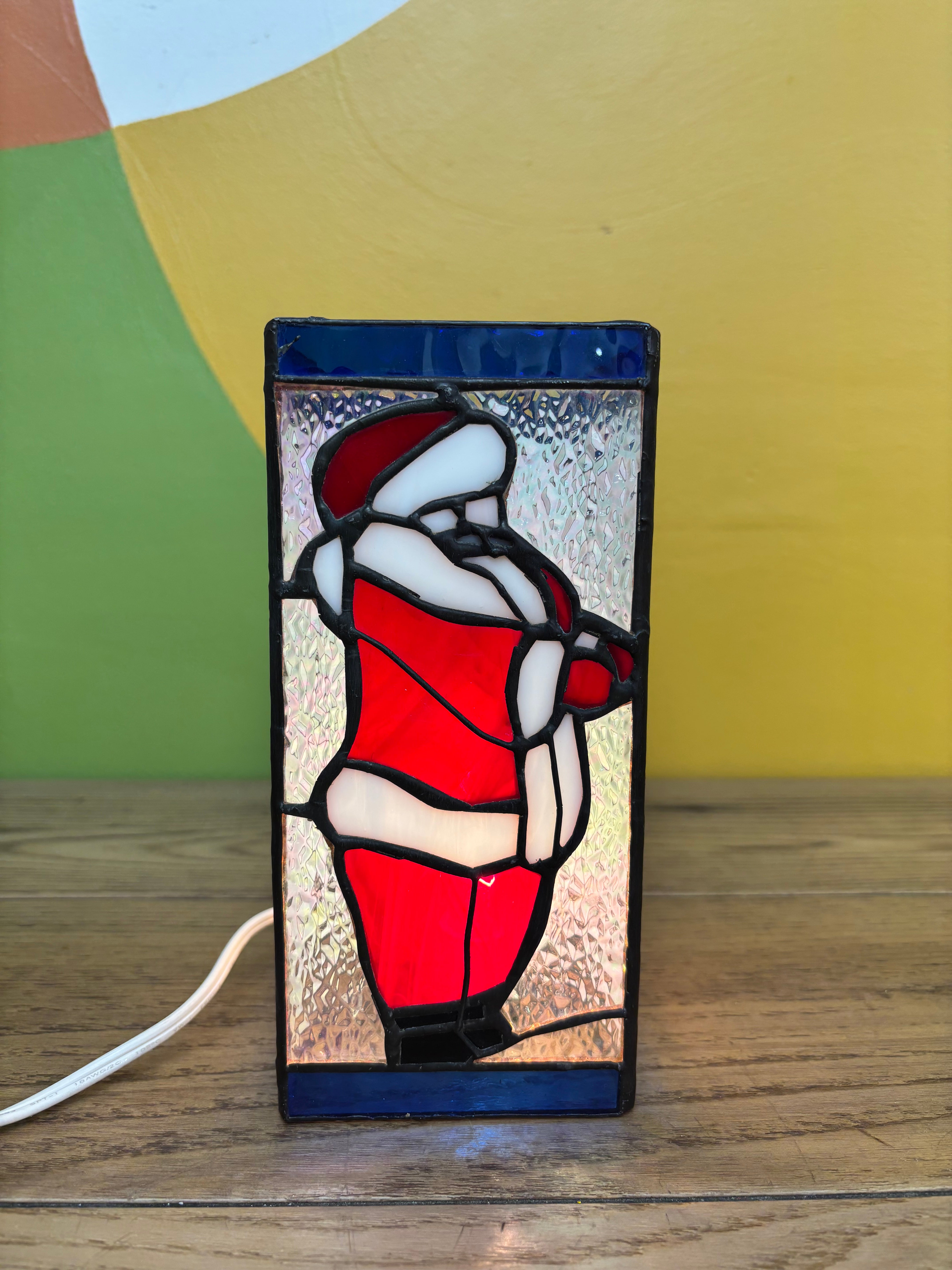 Glass Santa Lamp