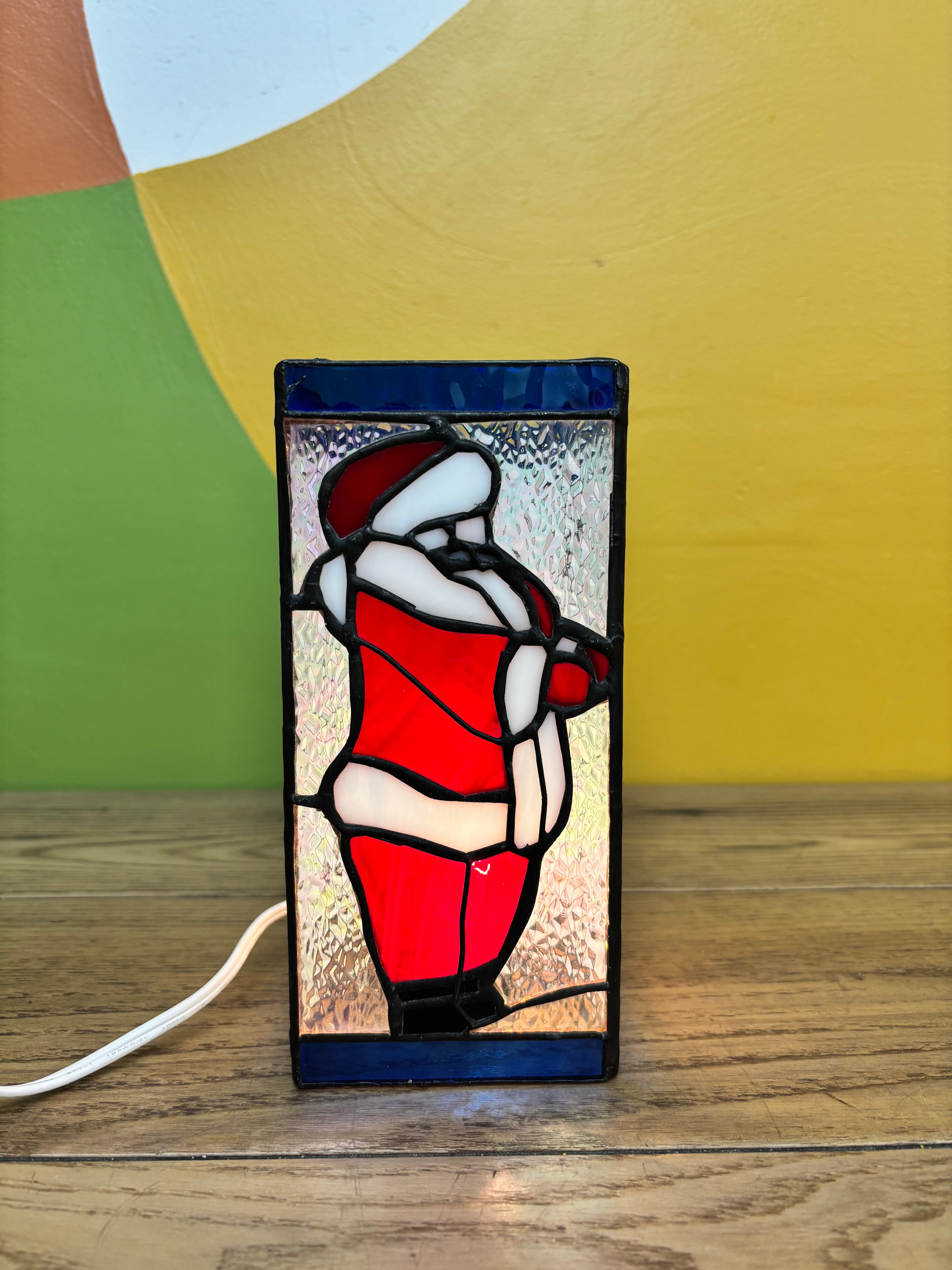 Glass Santa Lamp