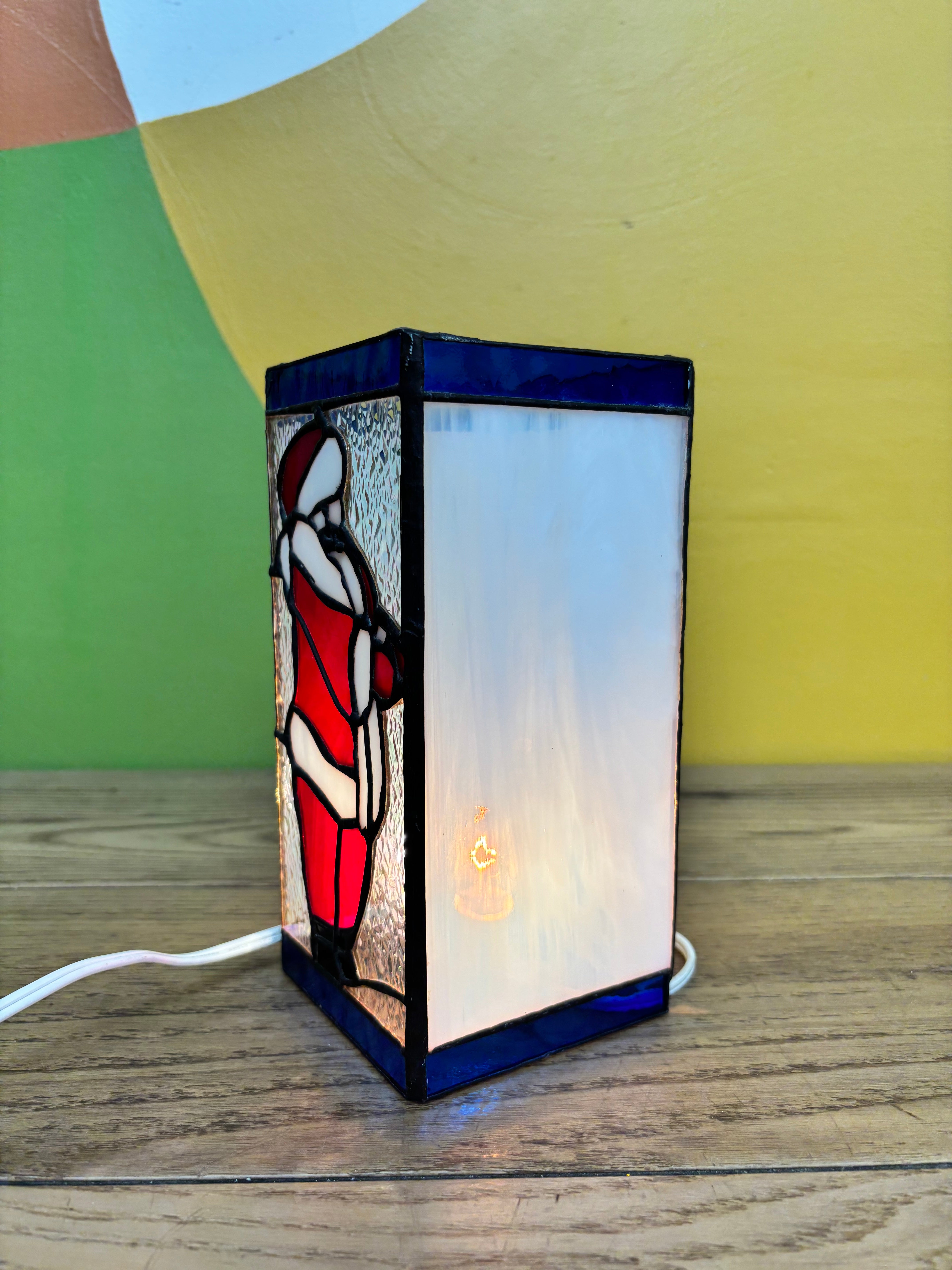Glass Santa Lamp