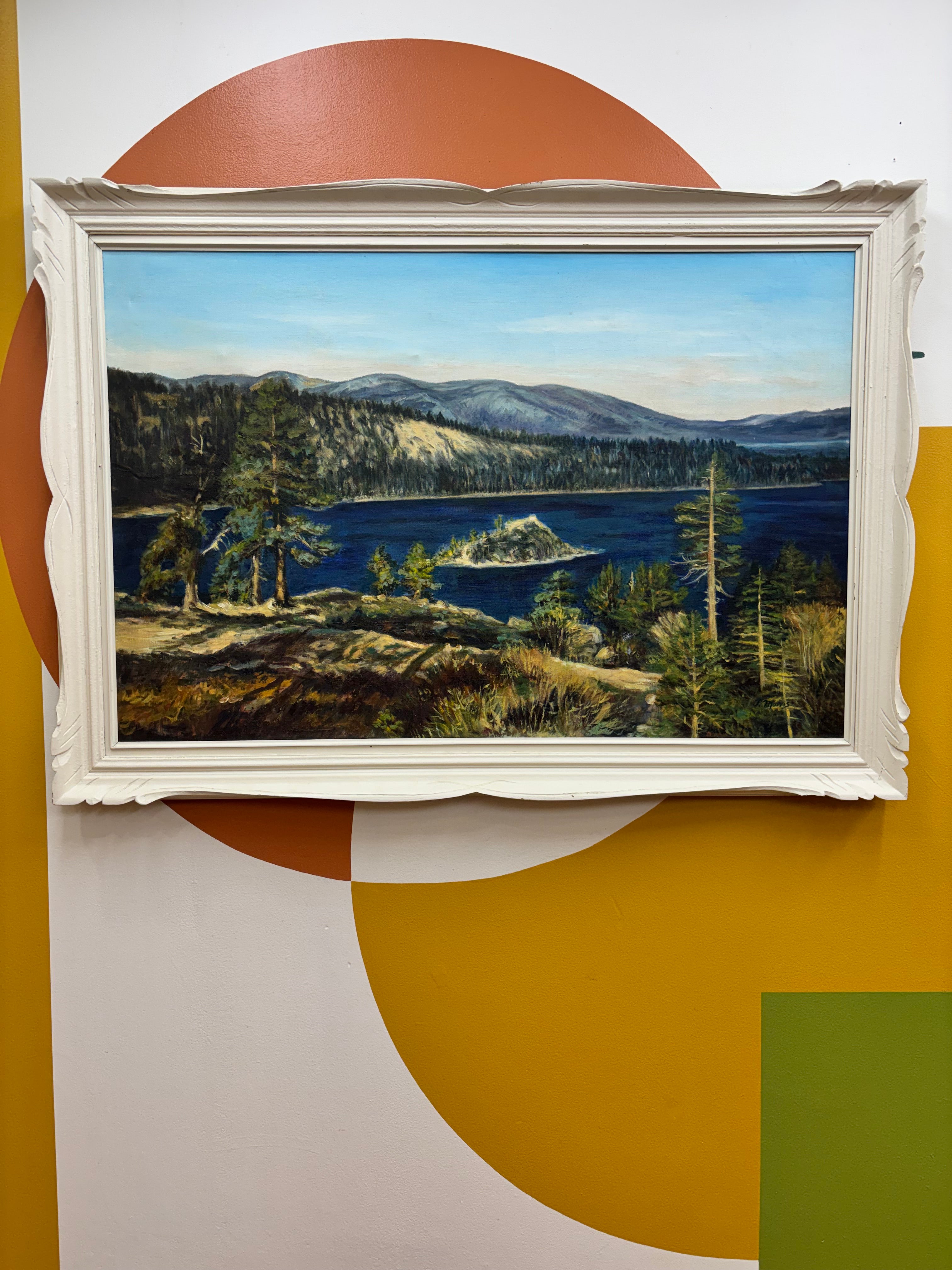 Large White Framed Art