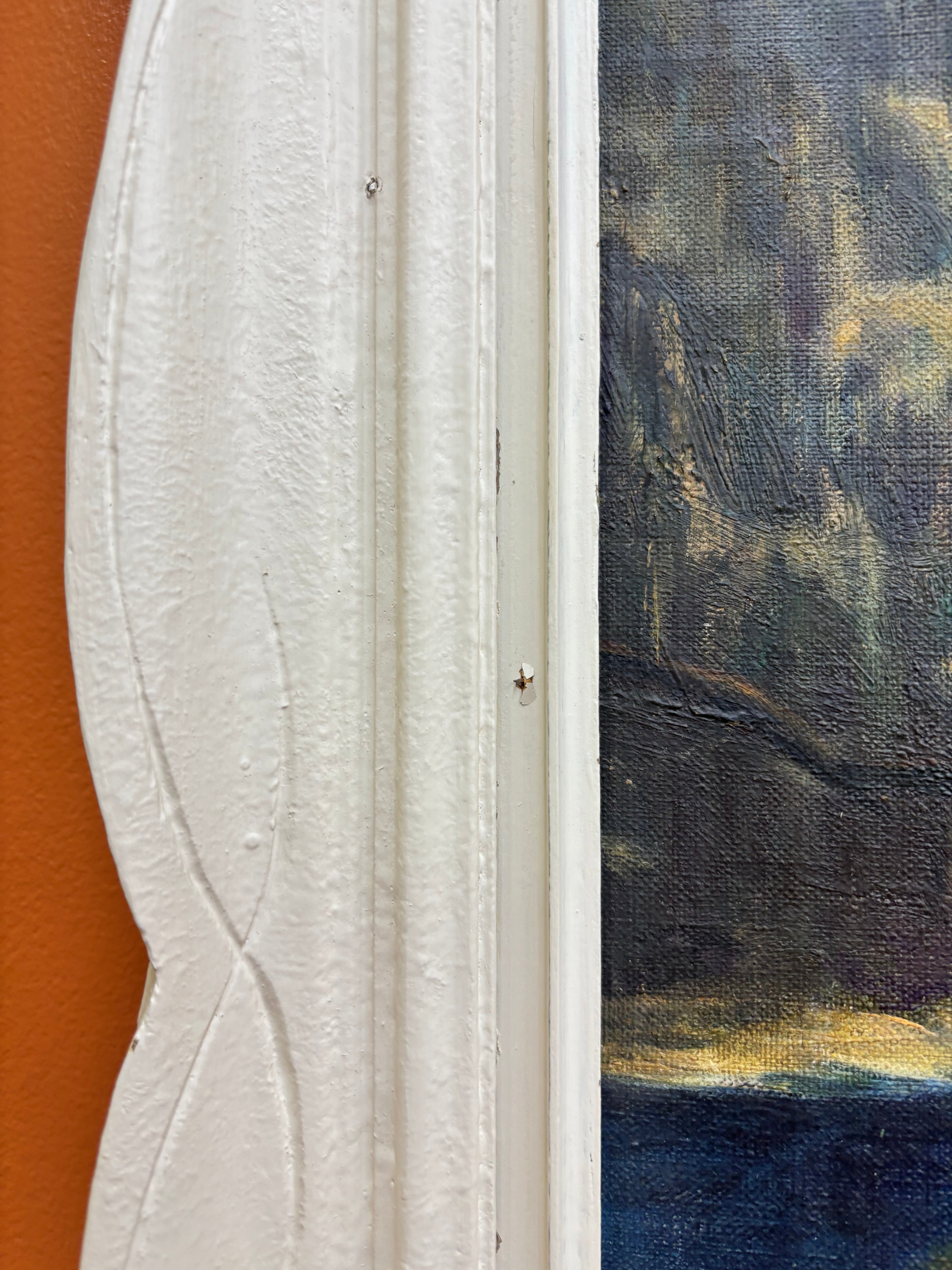 Large White Framed Art