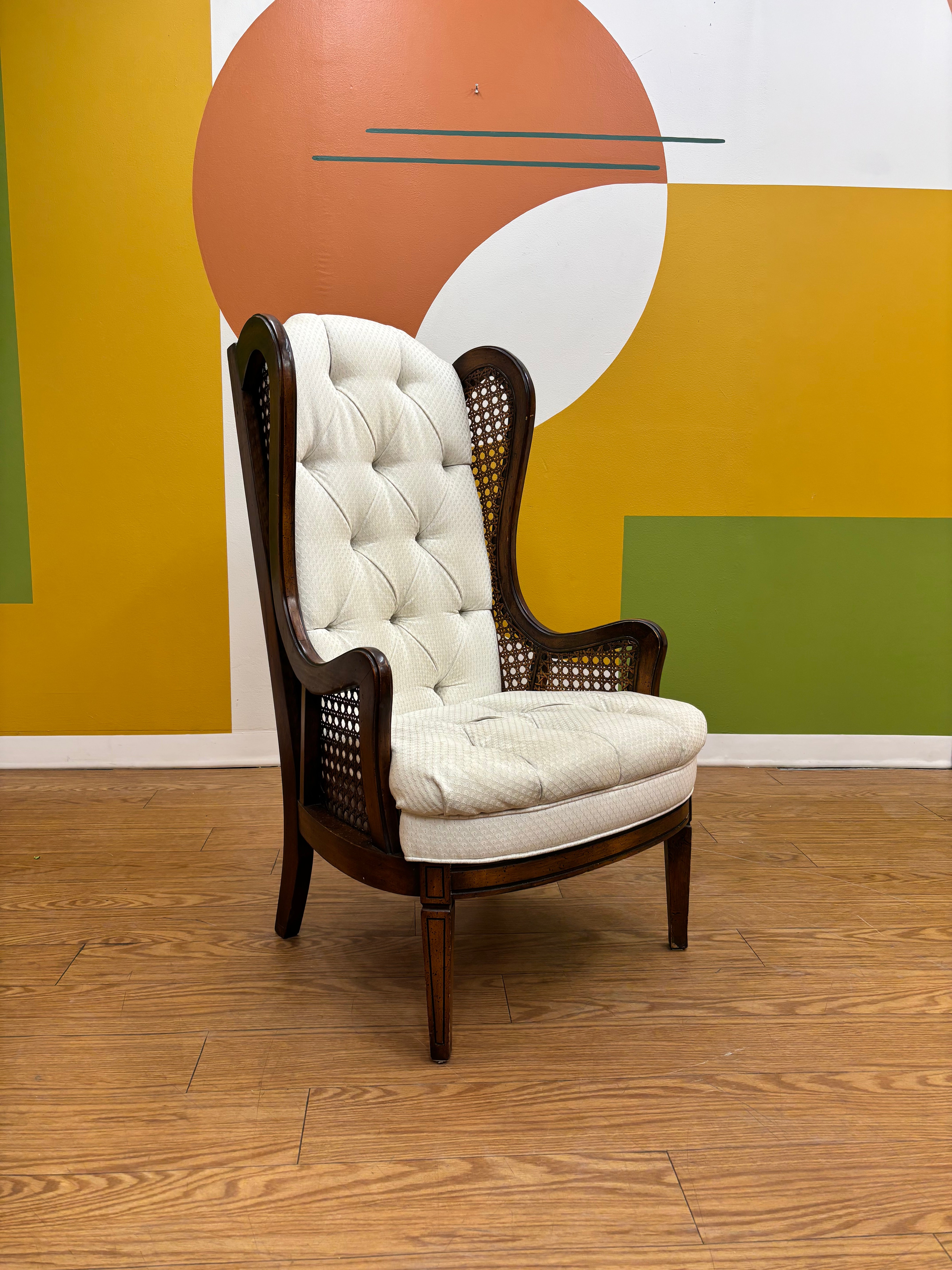 High Back Cane Tufted Chair (2 available )